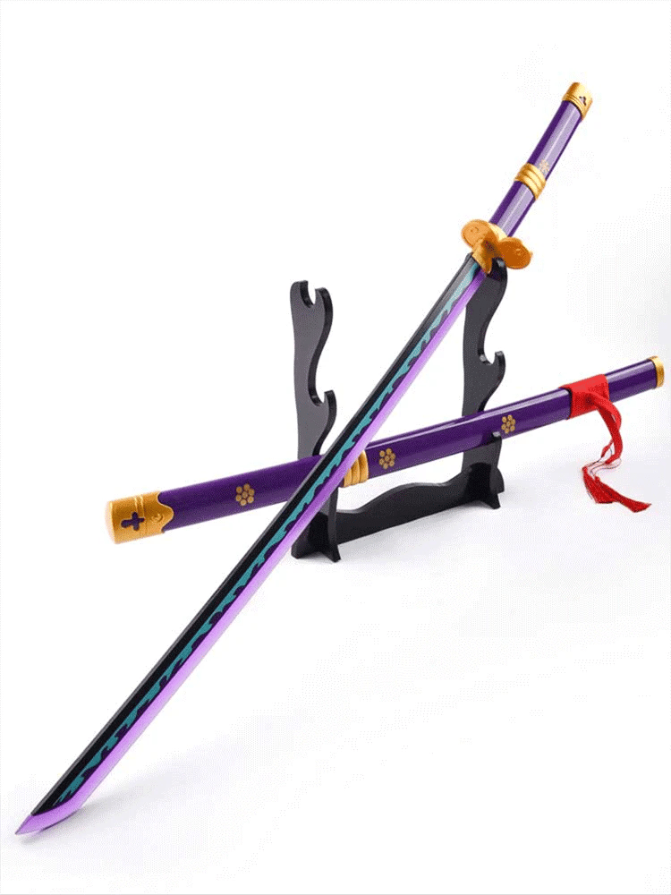 *LED* One Piece Rorono Zoro Yama Enma Purple Cosplay Replica Premium Life Size Led Wooden Katana [104 CM] || ONE PIECE