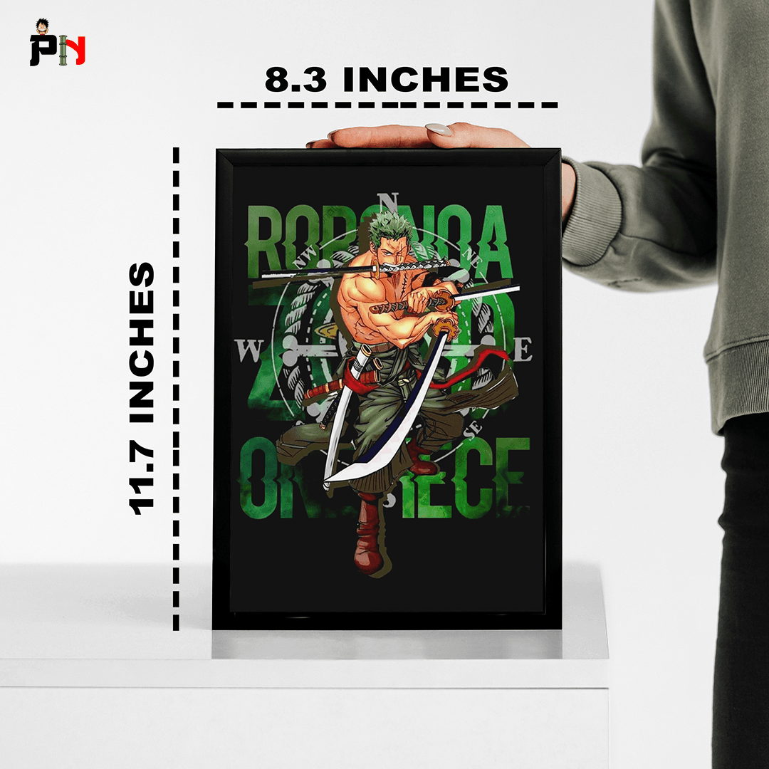 One Pice Roronoa Zoro Anime Frame [ 11.7x8.3 INCHES ] || ONE PIECE