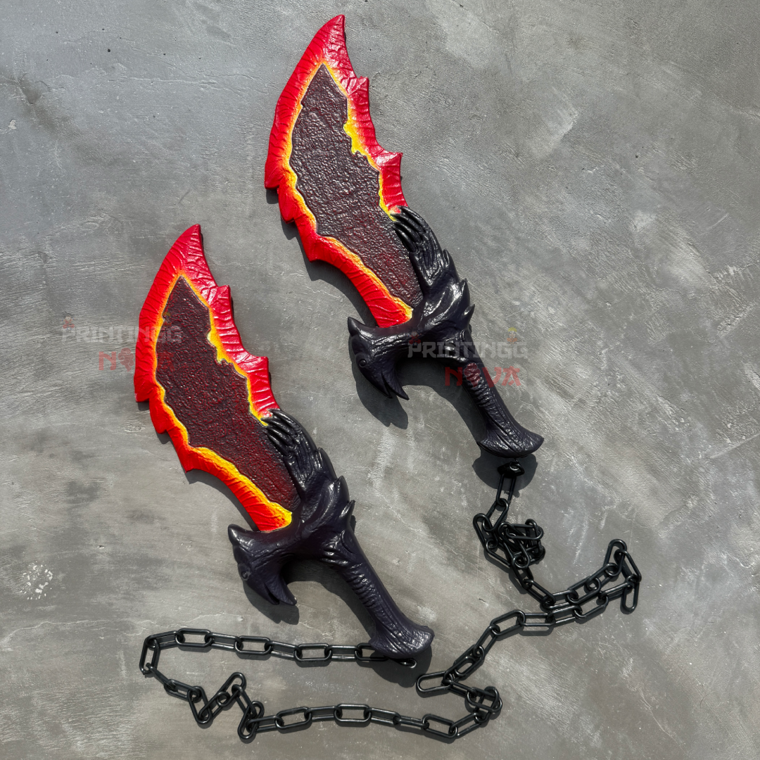 God of War Blades of Chaos Prop Set Of 2 || Premium Foam Cosplay Props Swords with Chain || GOD OF WAR