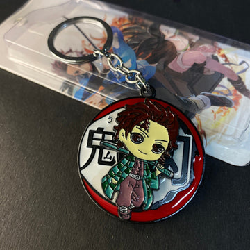 Demon Slayer Tanjiro Kamado Rotating Spiner Metal Keychain Keyring || DEMON SLAYER