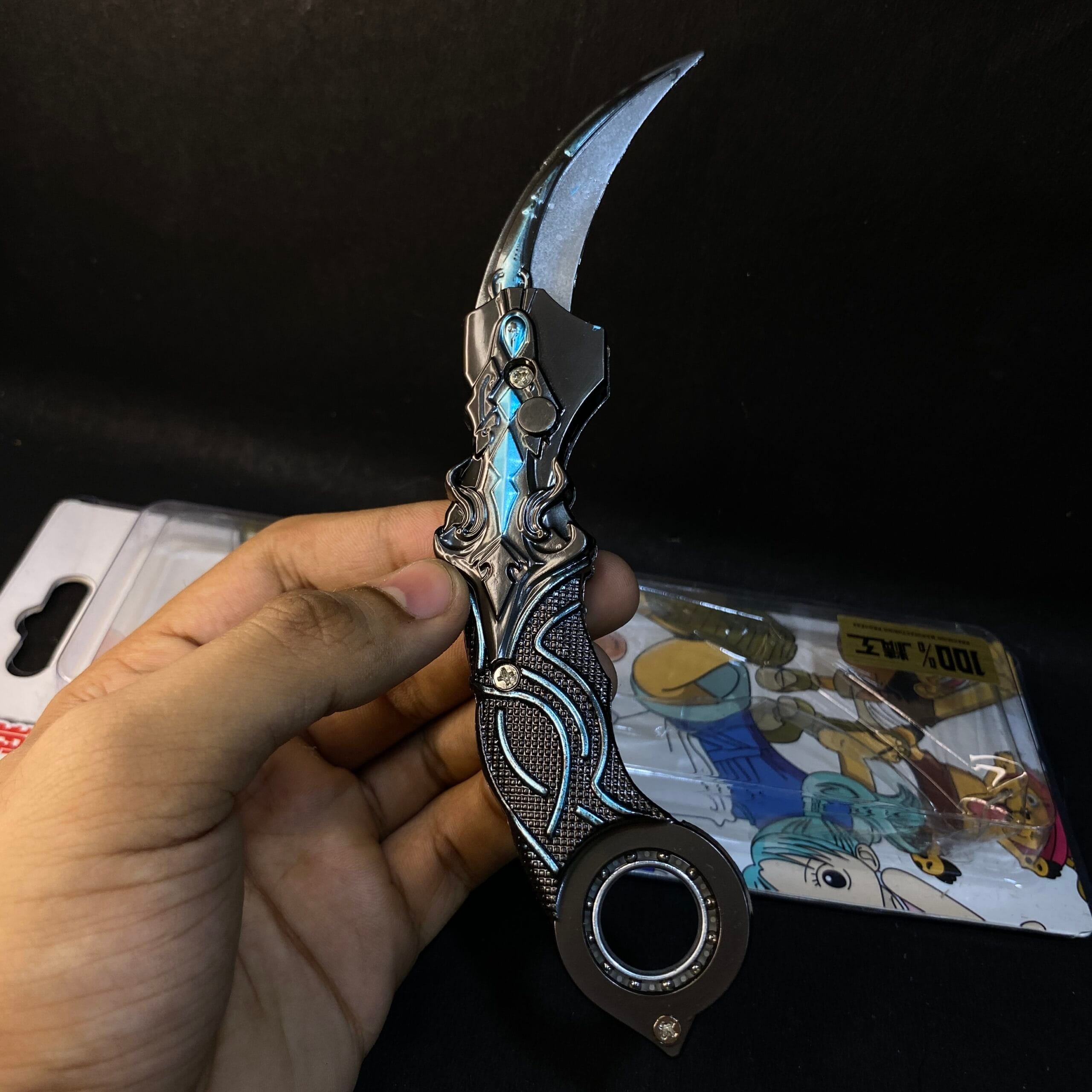 ANIME LIMITED EDITION FOLDABLE ROTATED KARAMBIT [18 CM] WEAPON MODEL 2 || KARAMBIT