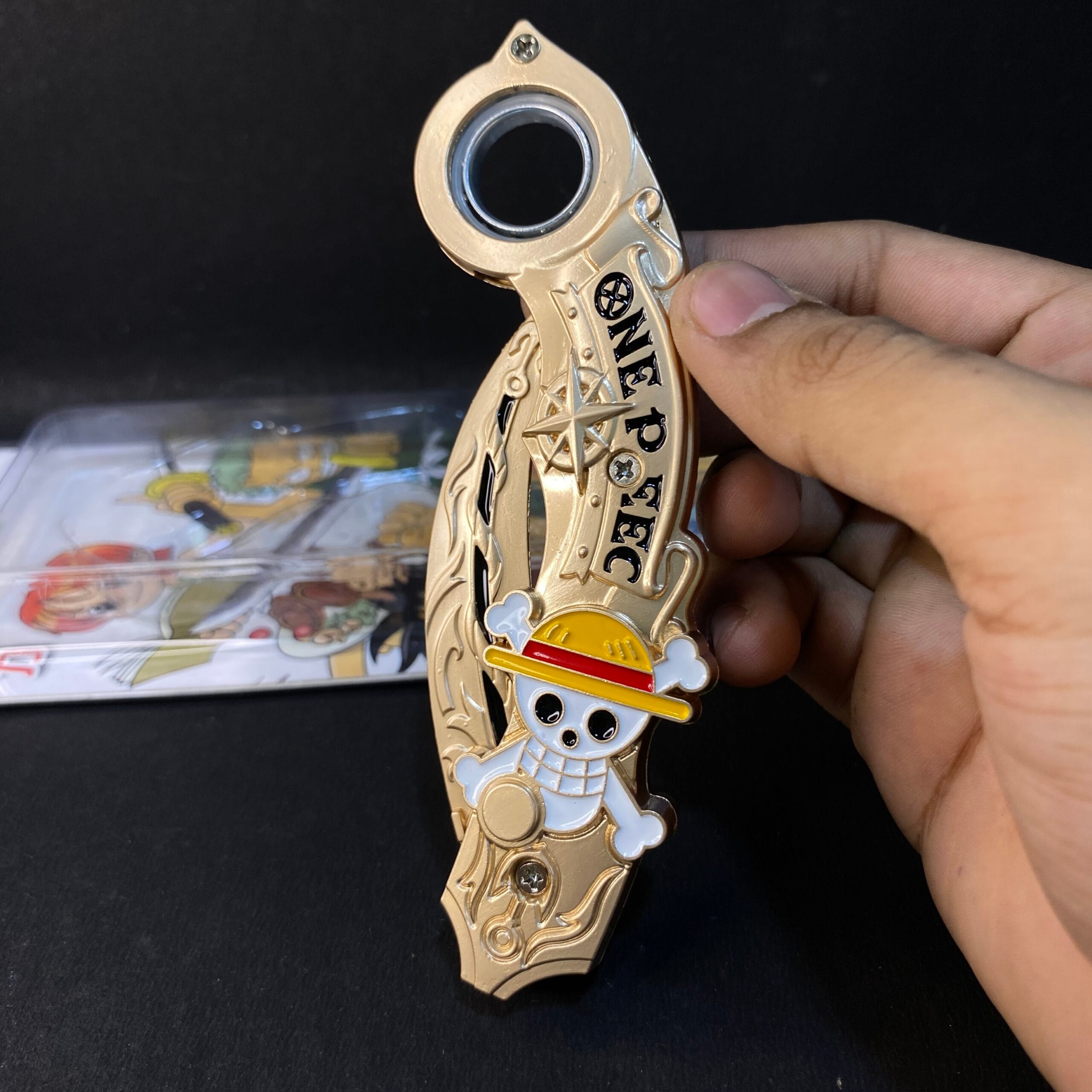 ONE PICE LIMITED EDITION FOLDABLE ROTATED ANIME KARAMBIT [18 CM] WEAPON MODEL 1 || KARAMBIT