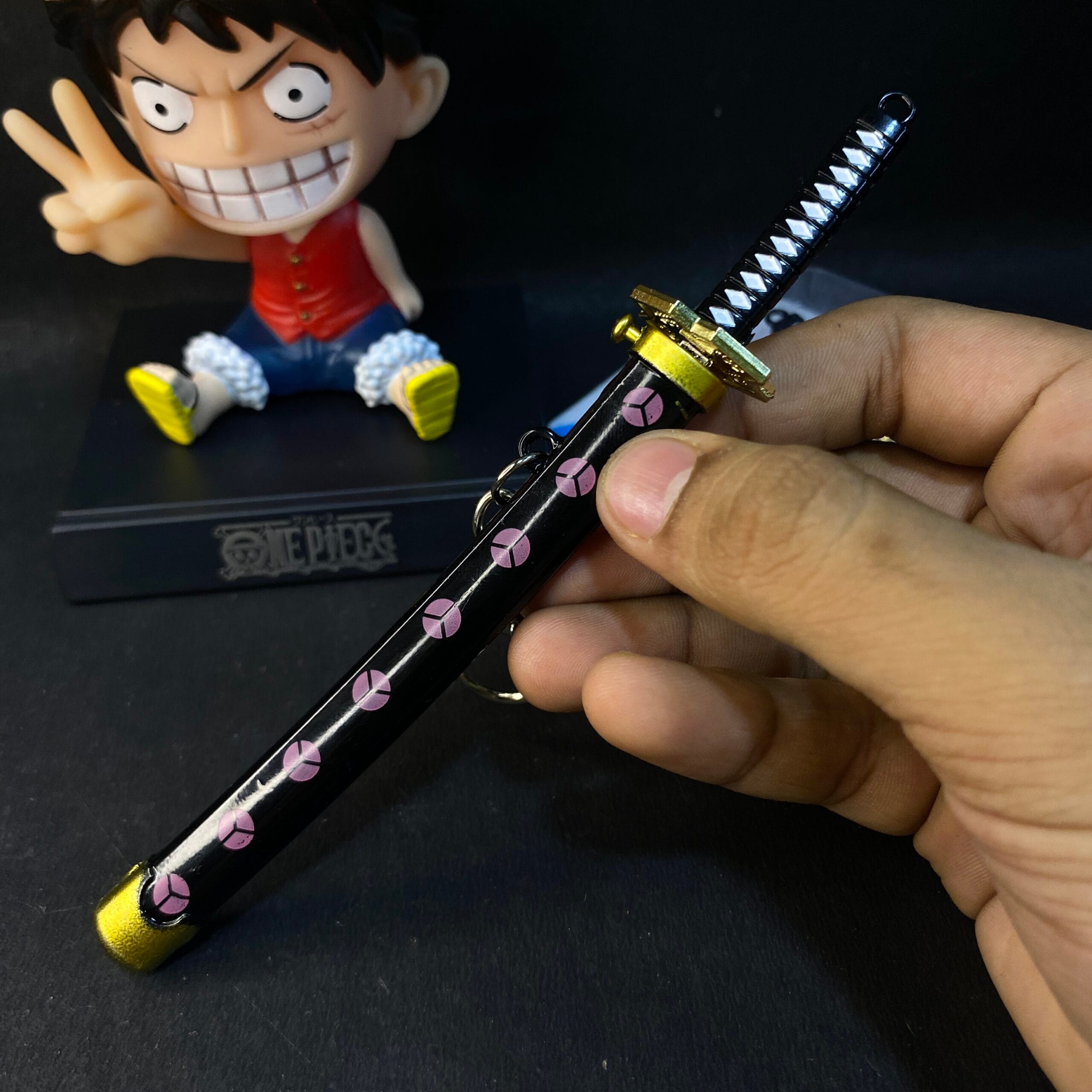 Button Lock Black Metal Katana Keychains [16 CM] Keyring Model 8 || KATANA KEYCHAIN