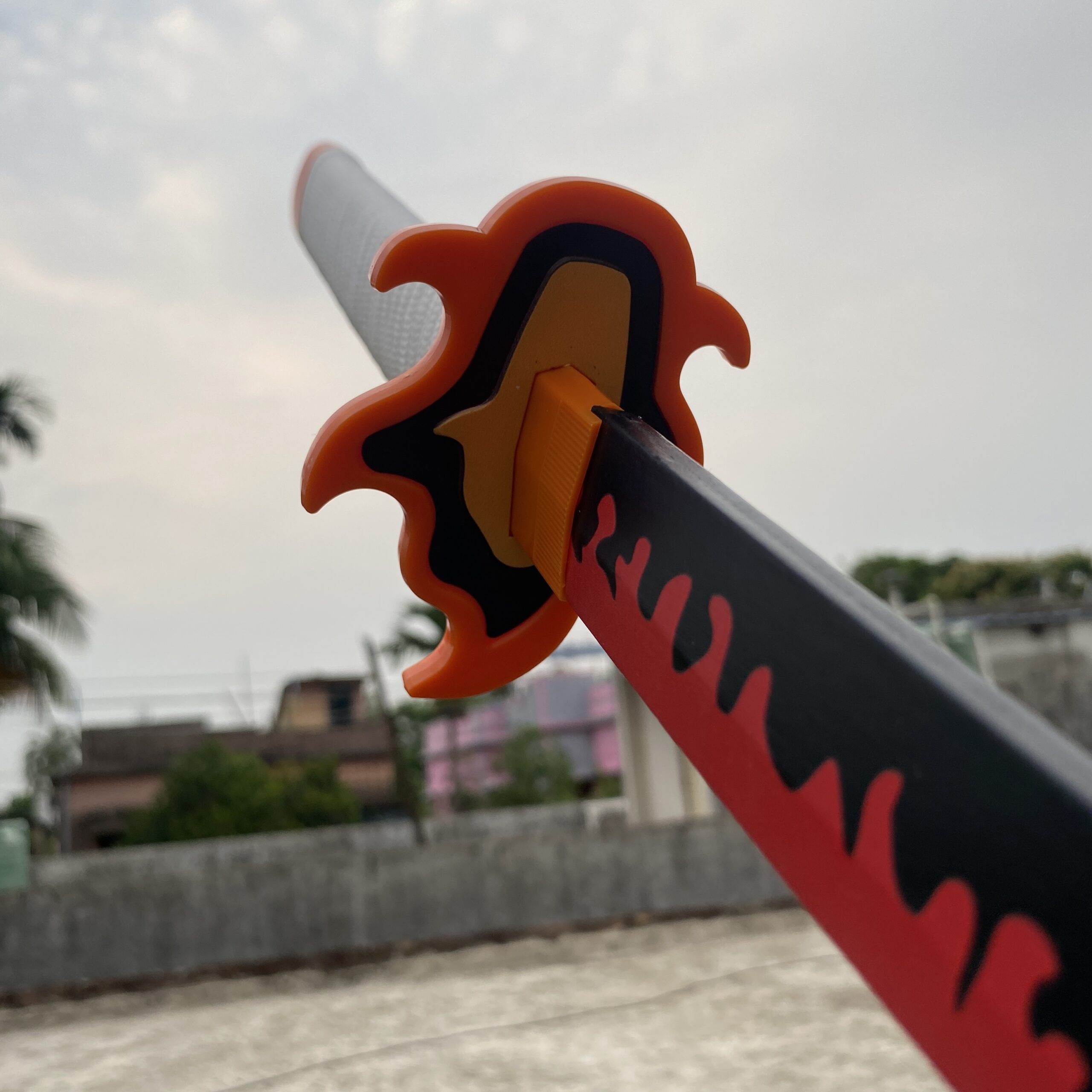 Demon Slayer Kyojuro Rengoku Cosplay Replica Premium Life Size Wooden Katana [104 CM] || DEMON SLAYER