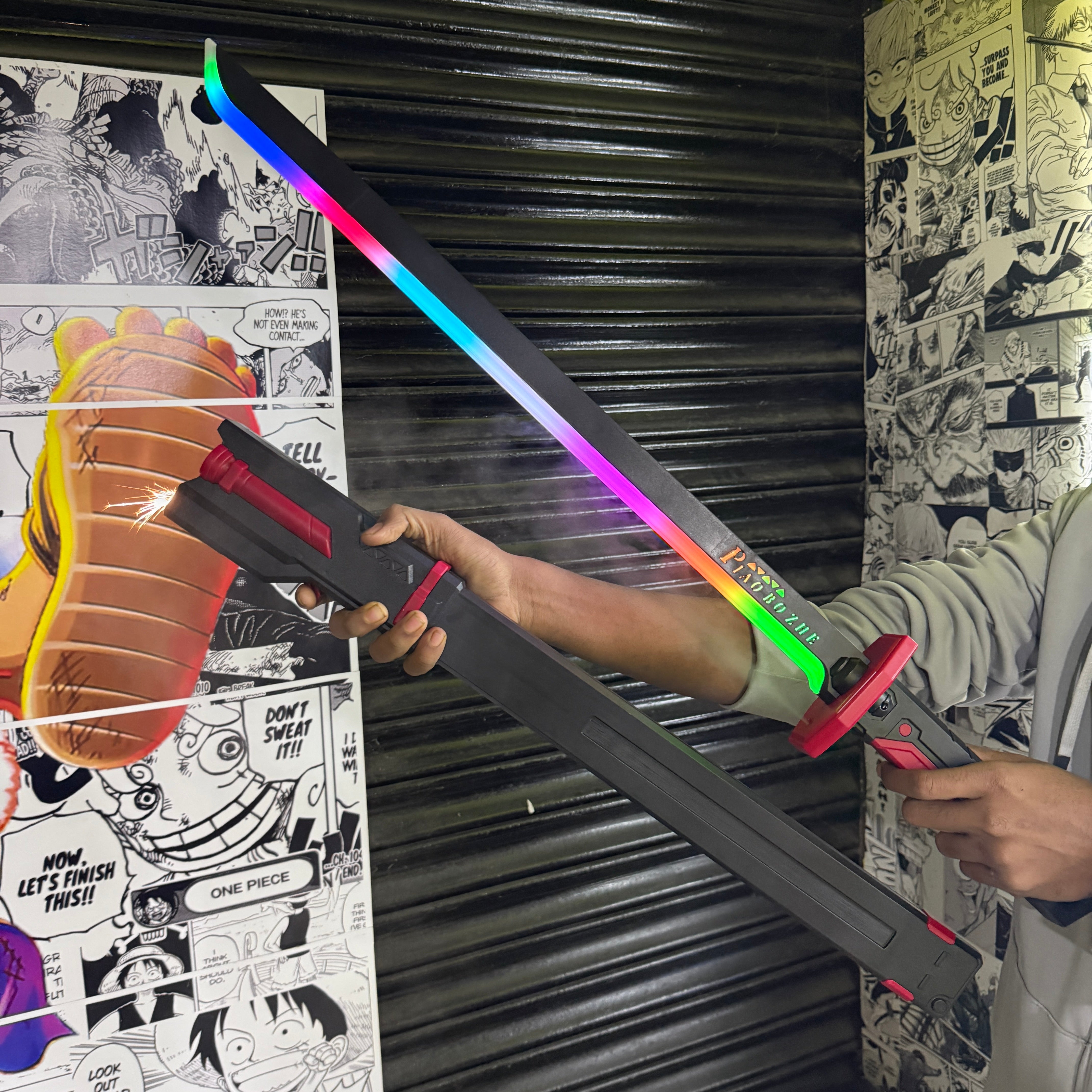 Premium Sparking LED Sword | Trending Katana | Swords with sparks + smoke + light | Rechargeable LED Katana