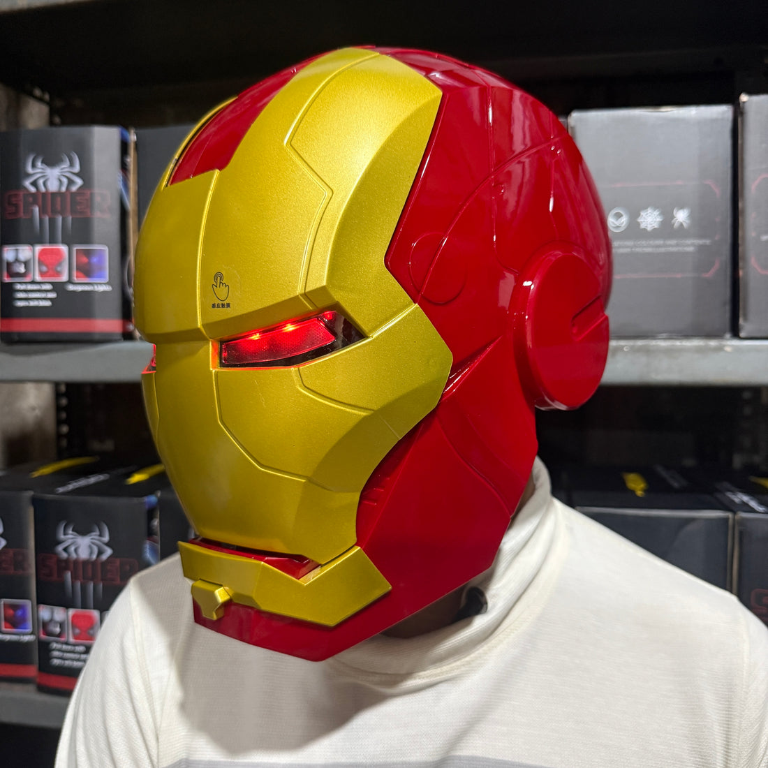 Smart Wearable Iron Man Helmet With Touch Sensor | Cosplay, Adjustable Face | Elastic Breathable Material, Unisex || MARVEL