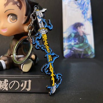 Demon Slayer Thunder Breathing Zenitsu’s Yellow Metal Sword [10 cm] Keychain Keyring || DEMON SLAYER