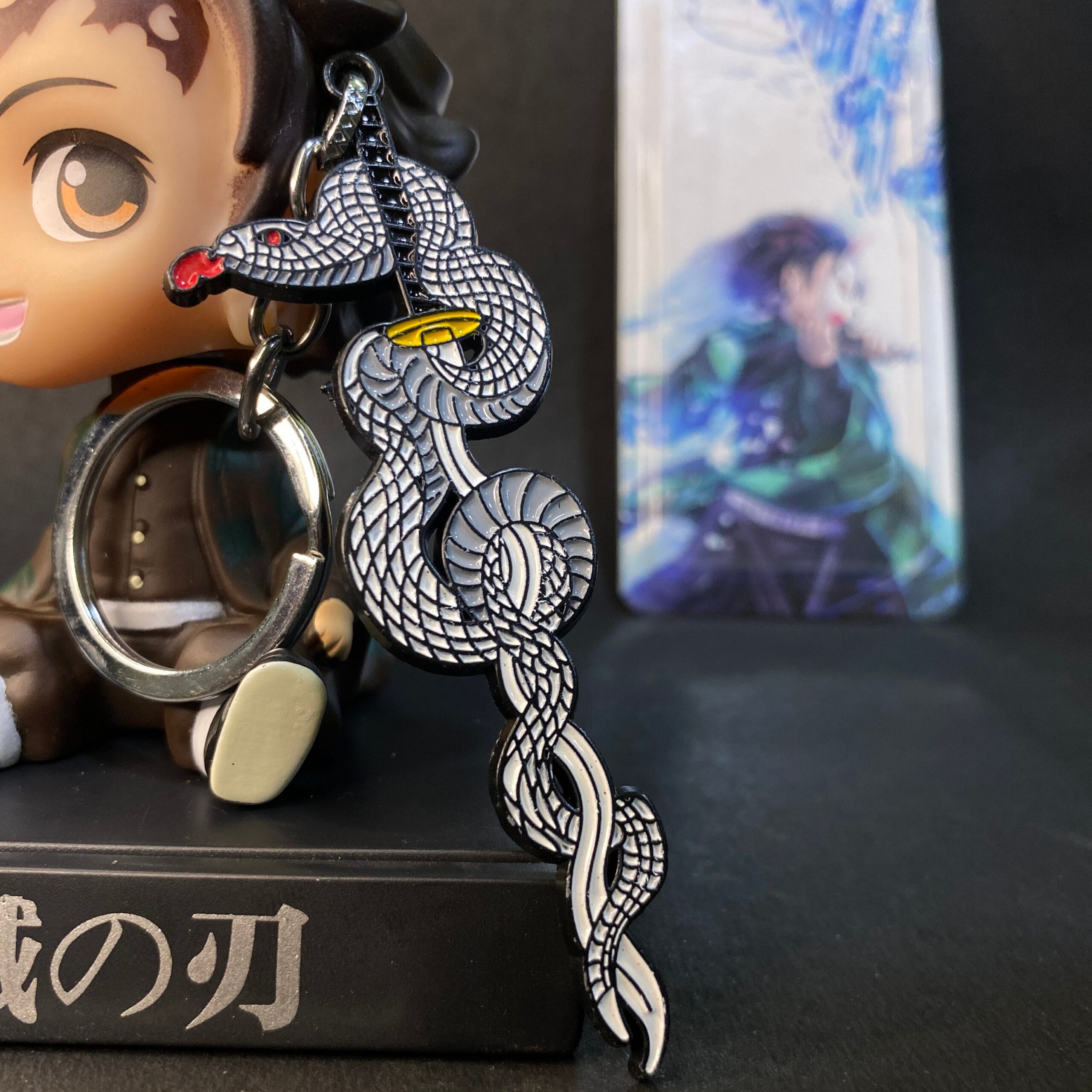 Demon Slayer White Cobra Metal One Sided Metal Sword [10 cm] Keychain Keyring || DEMON SLAYER