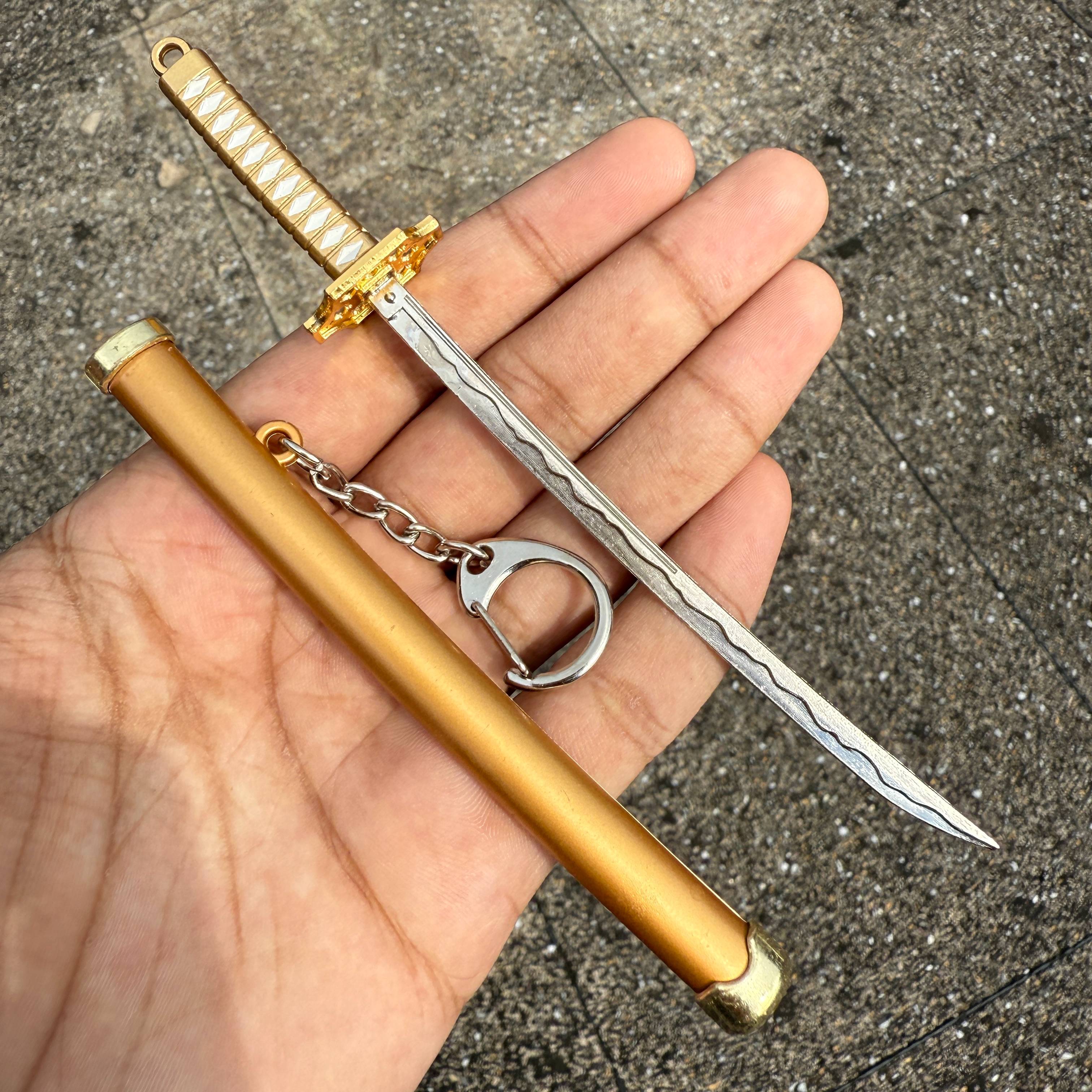 Golden Metal Katana Keychains [16 CM] Keychain Keyring Model 1 || KATANA KEYCHAIN