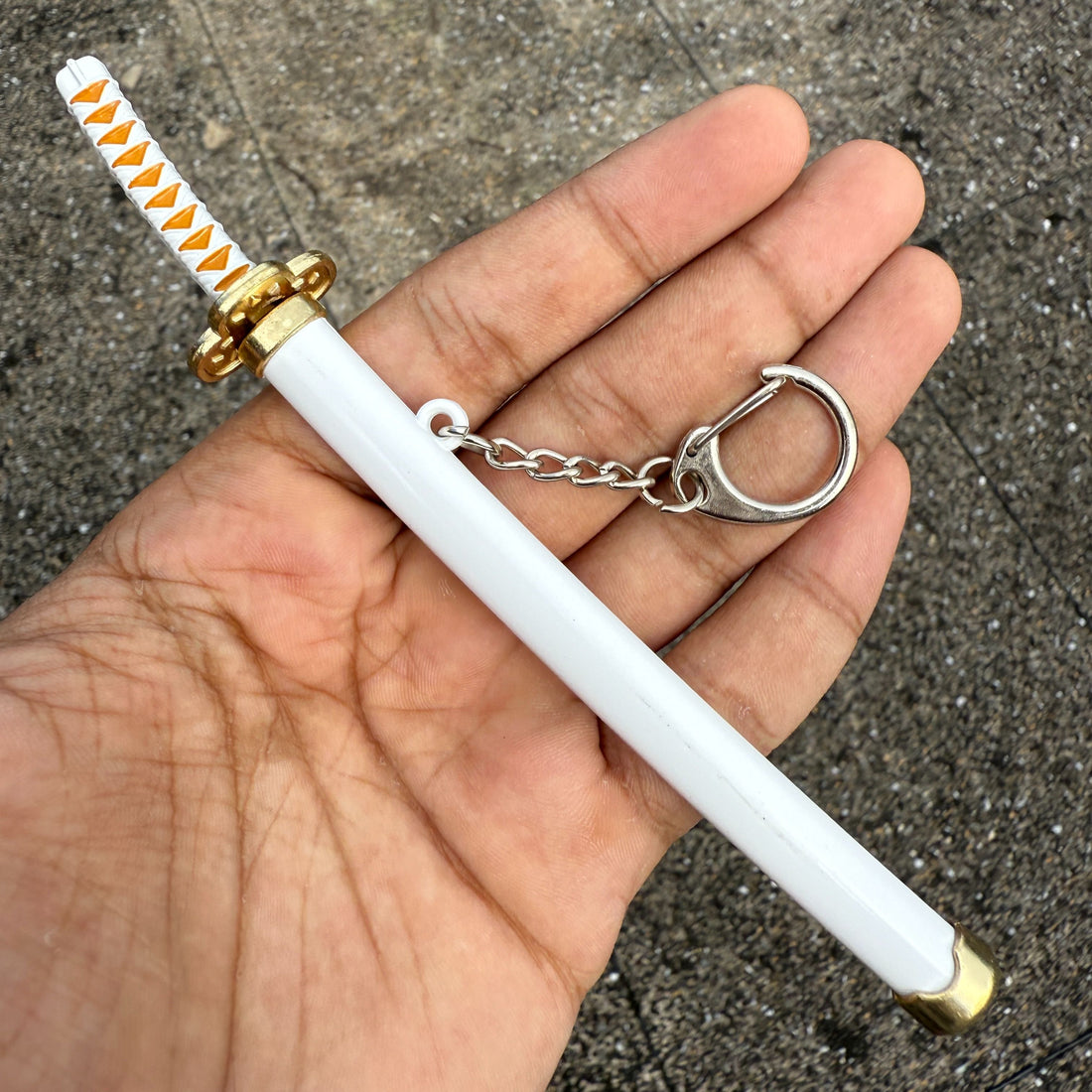 Button Lock Wight Metal Katana Keychains [16 CM] Keyring Model 4 || KATANA KEYCHAIN