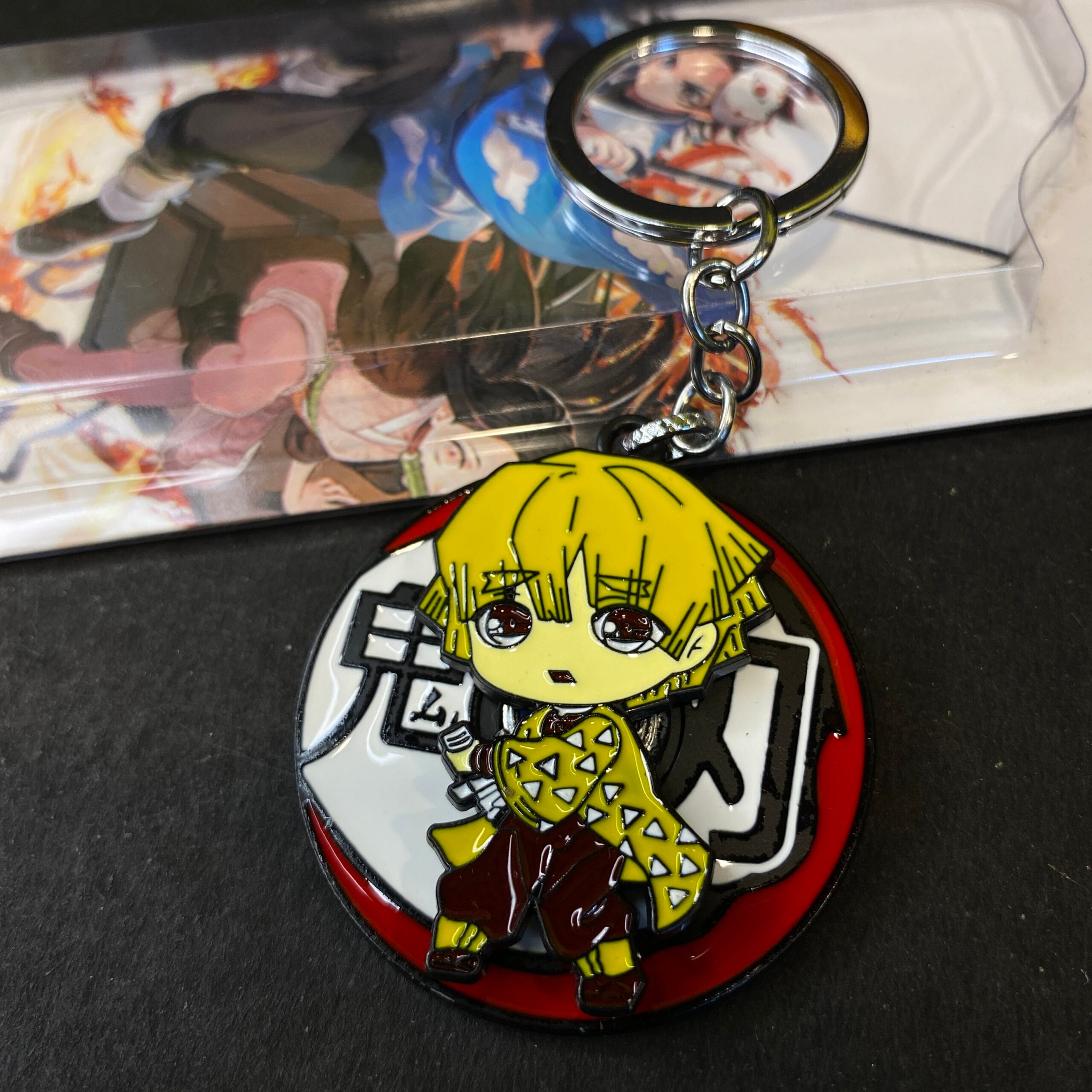 Demon Zenitsu Agatsuma Rotating Spiner Metal Keychain Keyring || DEMON SLAYER