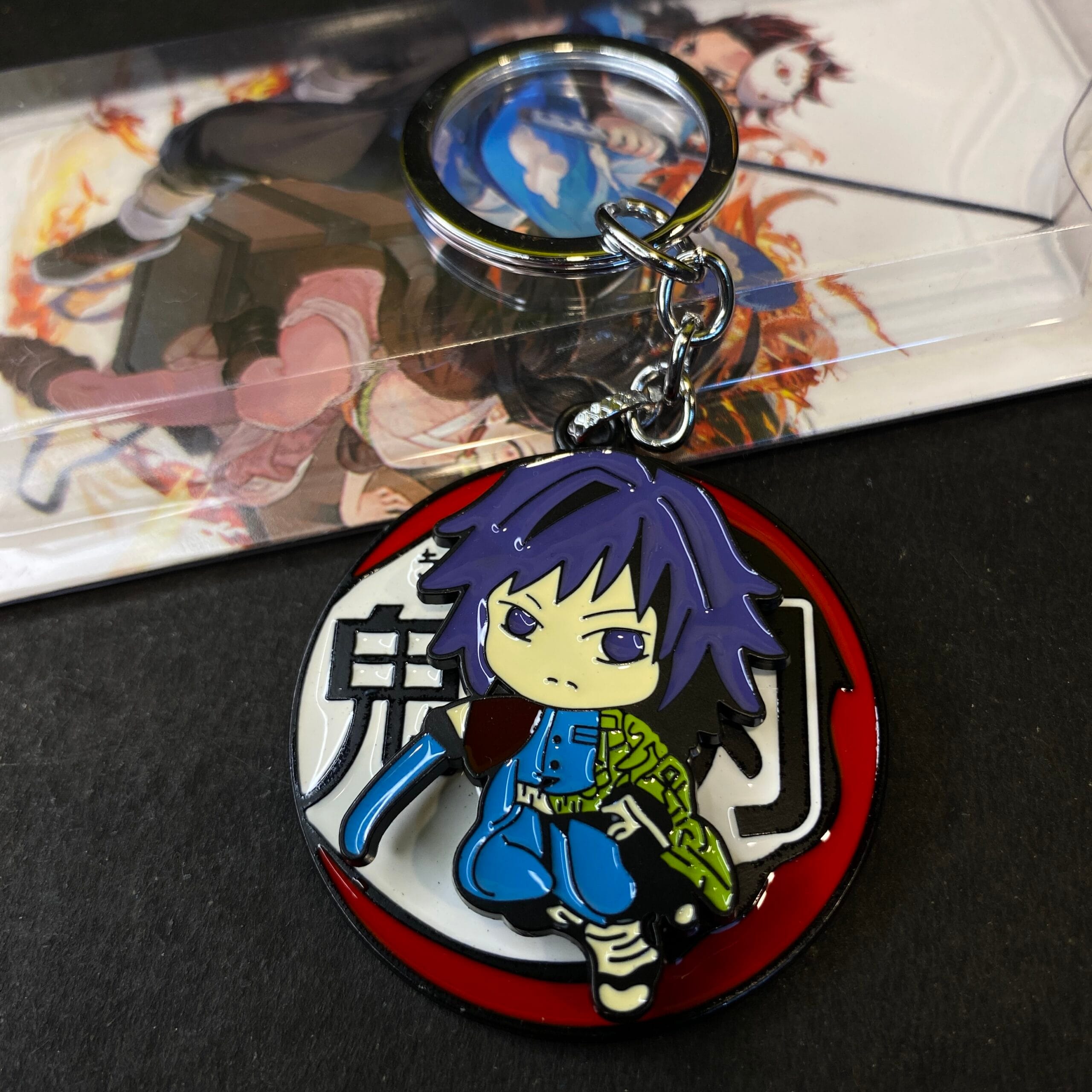 Demon Slayer Giyu Tomioka Rotating Spiner Metal Keychain Keyring || DEMON SLAYER