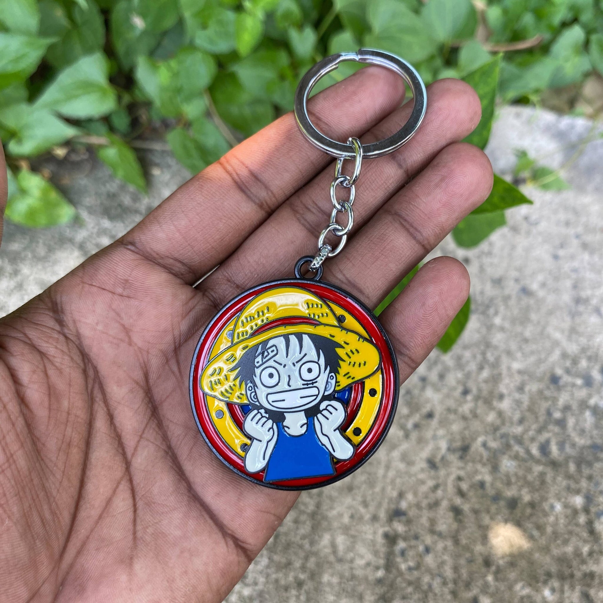 Monkey D. Luffy With Hat Rotating Spiner Metal Keychain Keyring || ONE PIECE