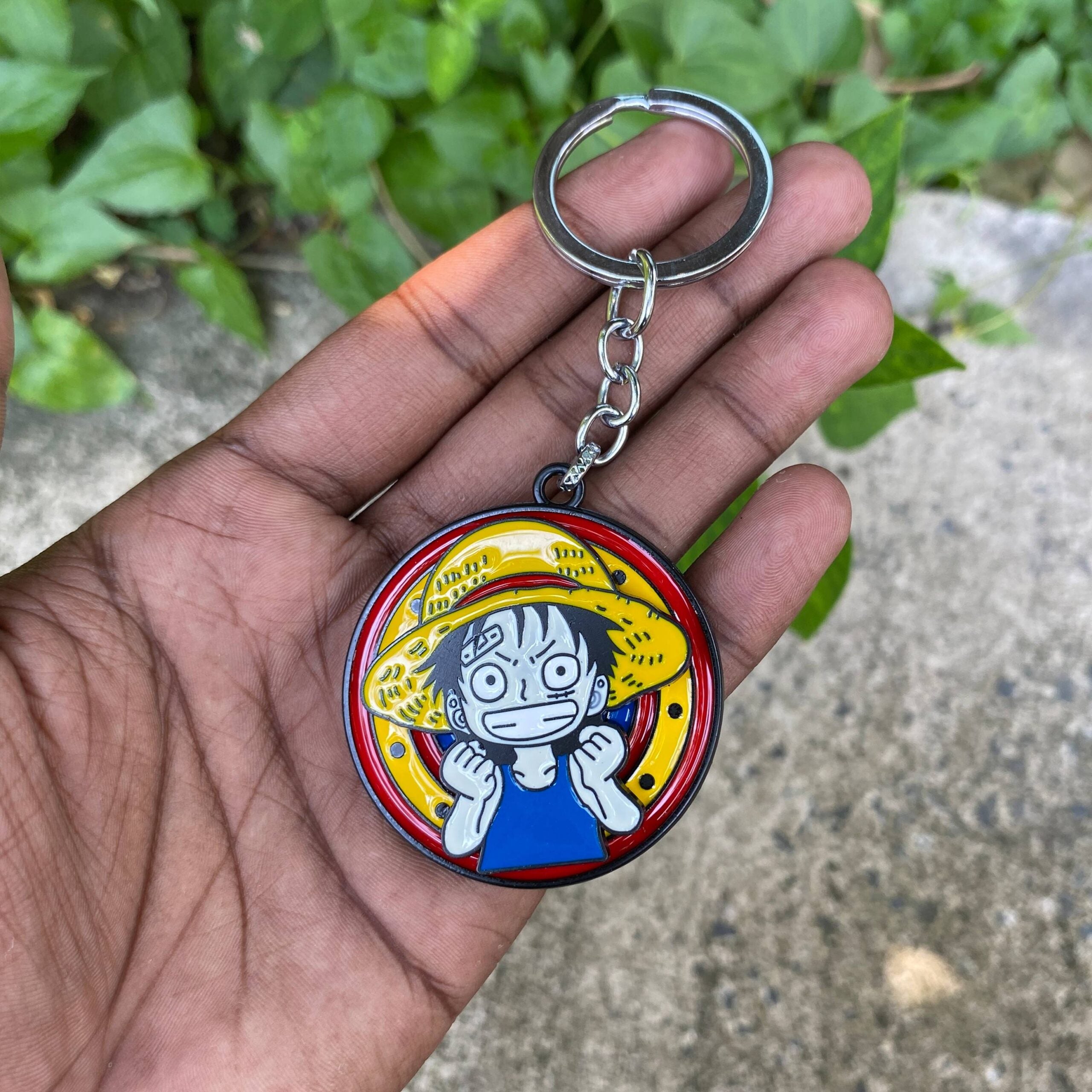 Monkey D. Luffy With Hat Rotating Spiner Metal Keychain Keyring || ONE PIECE