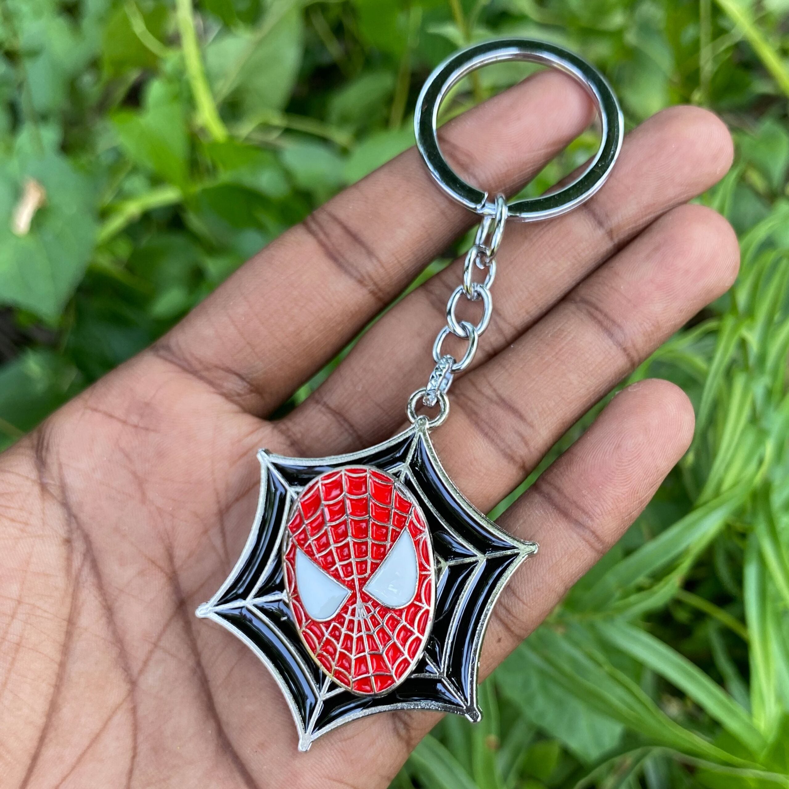 Spider Man Face Premium Rotating Spiner Metal Keychain Keyring || MARVEL