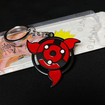 Madara Sharingan Eternal Rotating Spiner Metal Keychain Keyring || NARUTO