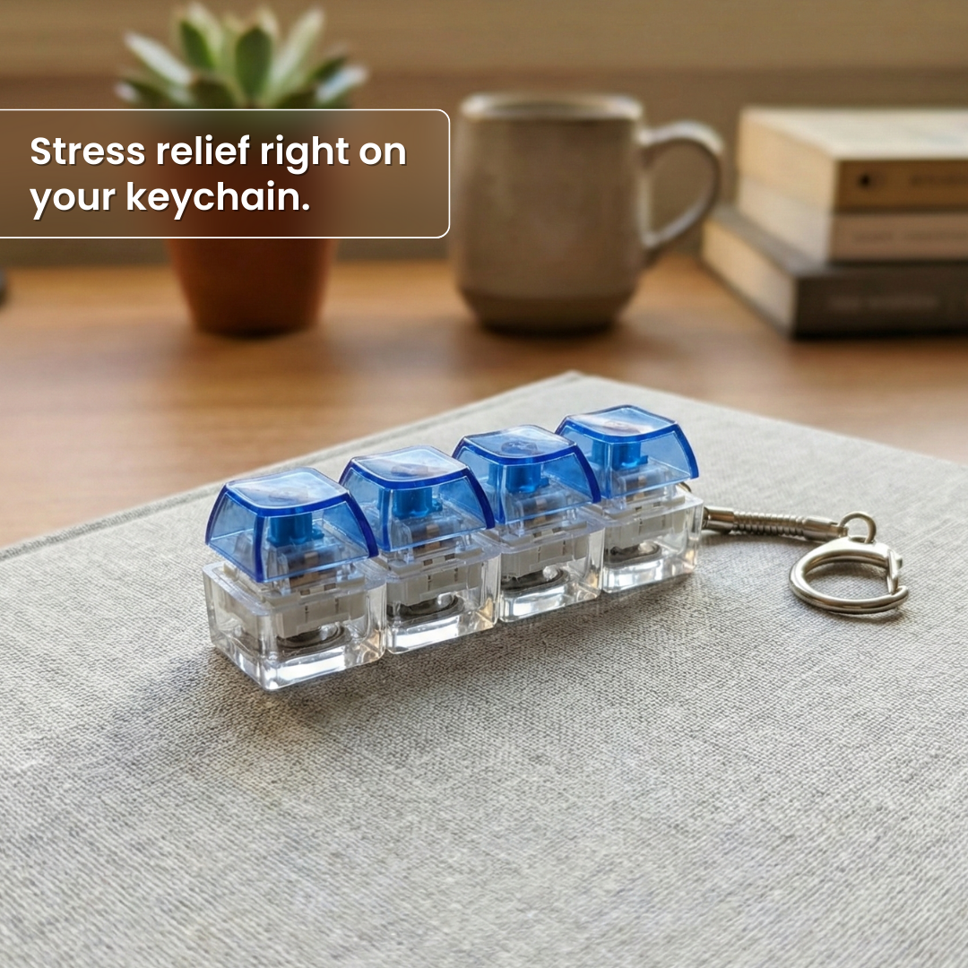 Stress Key || LED Mechanical Keyboard Keychain Clicker || Trending Keychain