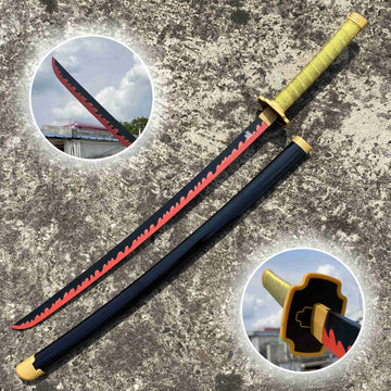 Demon Slayer Yoriichi Tsugikuni iconic Cosplay Replica Premium Life Size Wooden Katana [104 CM] || DEMON SLAYER