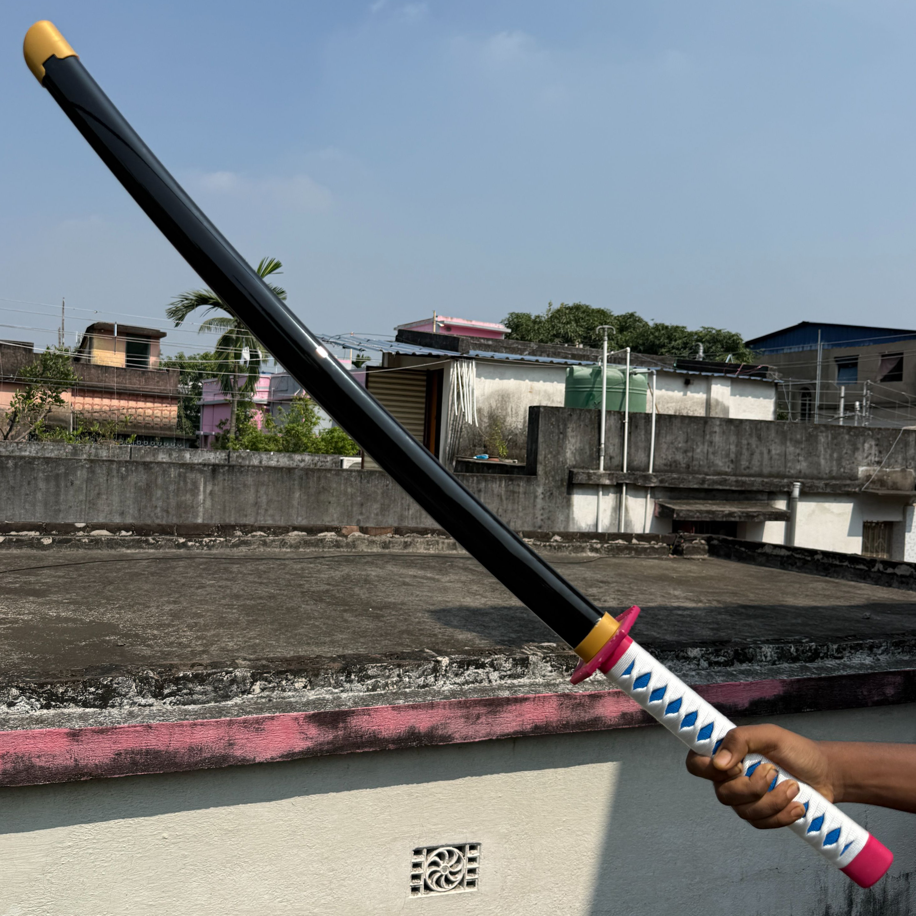 Demon Slayer Giyu Tomioka’s Cosplay Replica Premium Life Size Wooden Katana [104 CM] || DEMON SLAYER