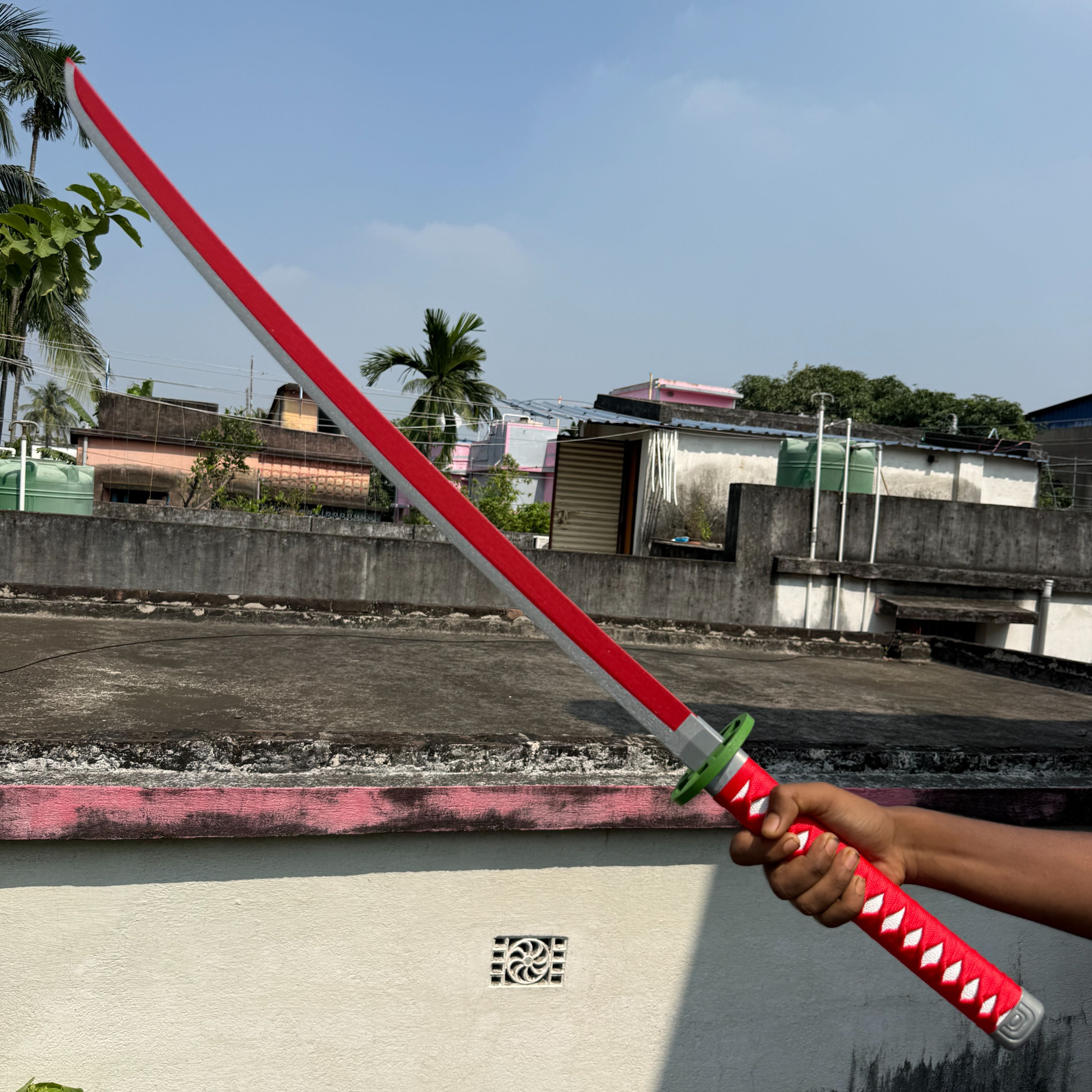 Demon Slayer Nezuko Kamado Nichirin Cosplay Replica Premium Life Size Wooden Katana [104 CM] || DEMON SLAYER