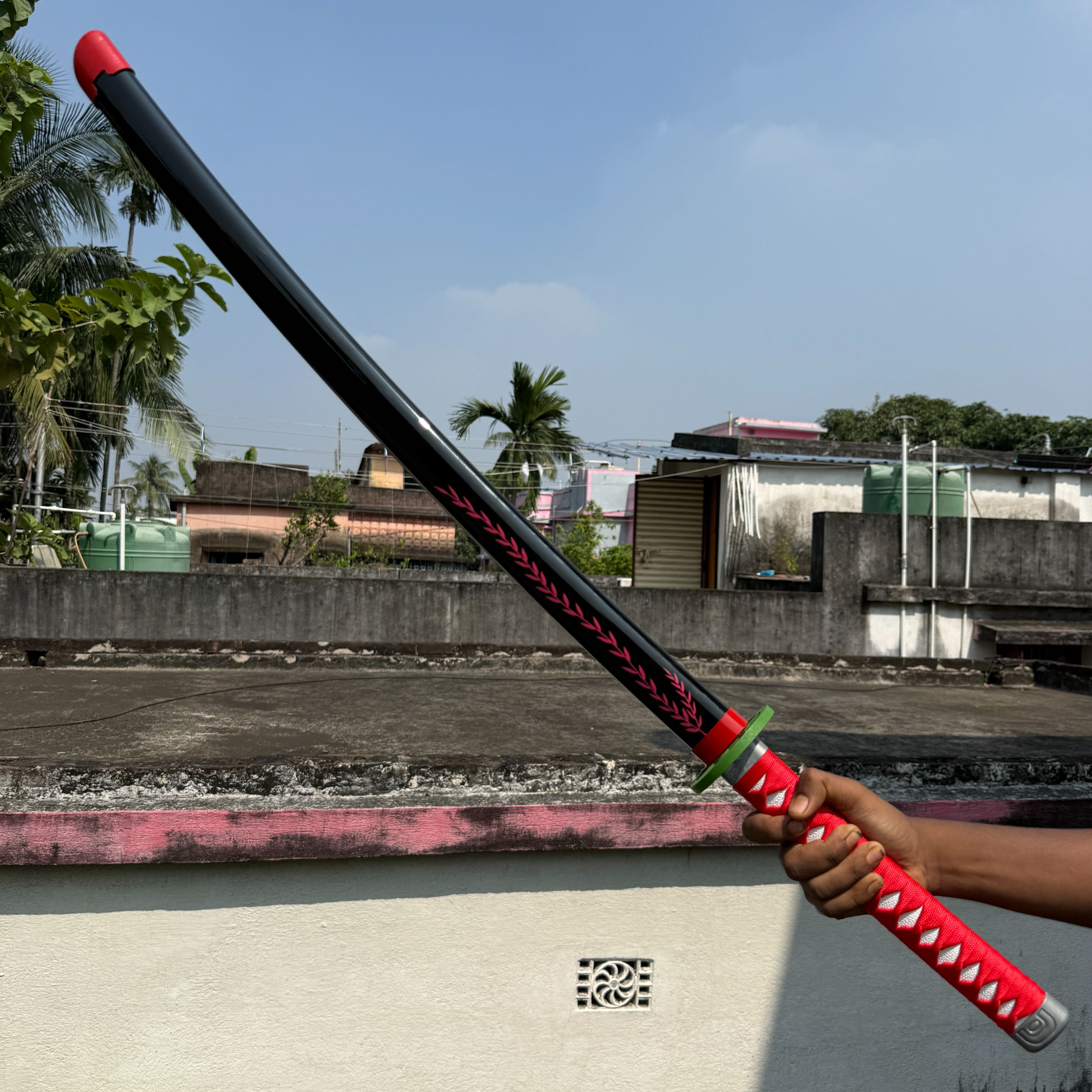 Demon Slayer Nezuko Kamado Nichirin Cosplay Replica Premium Life Size Wooden Katana [104 CM] || DEMON SLAYER