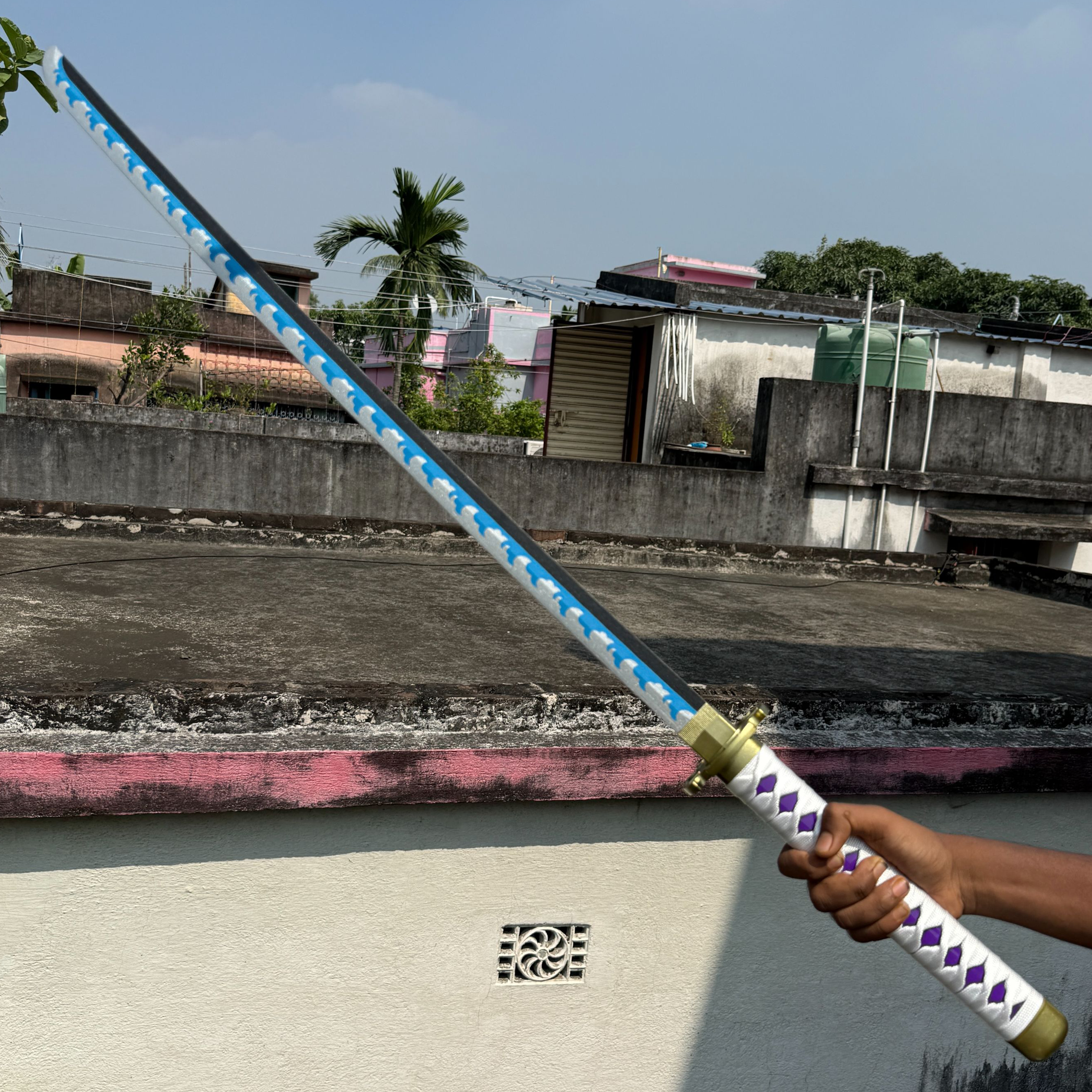 One Piece Monkey D Luffy Nidai Kitetsu Cosplay Replica Premium Life Size Wooden Katana [104 CM] || ONE PIECE