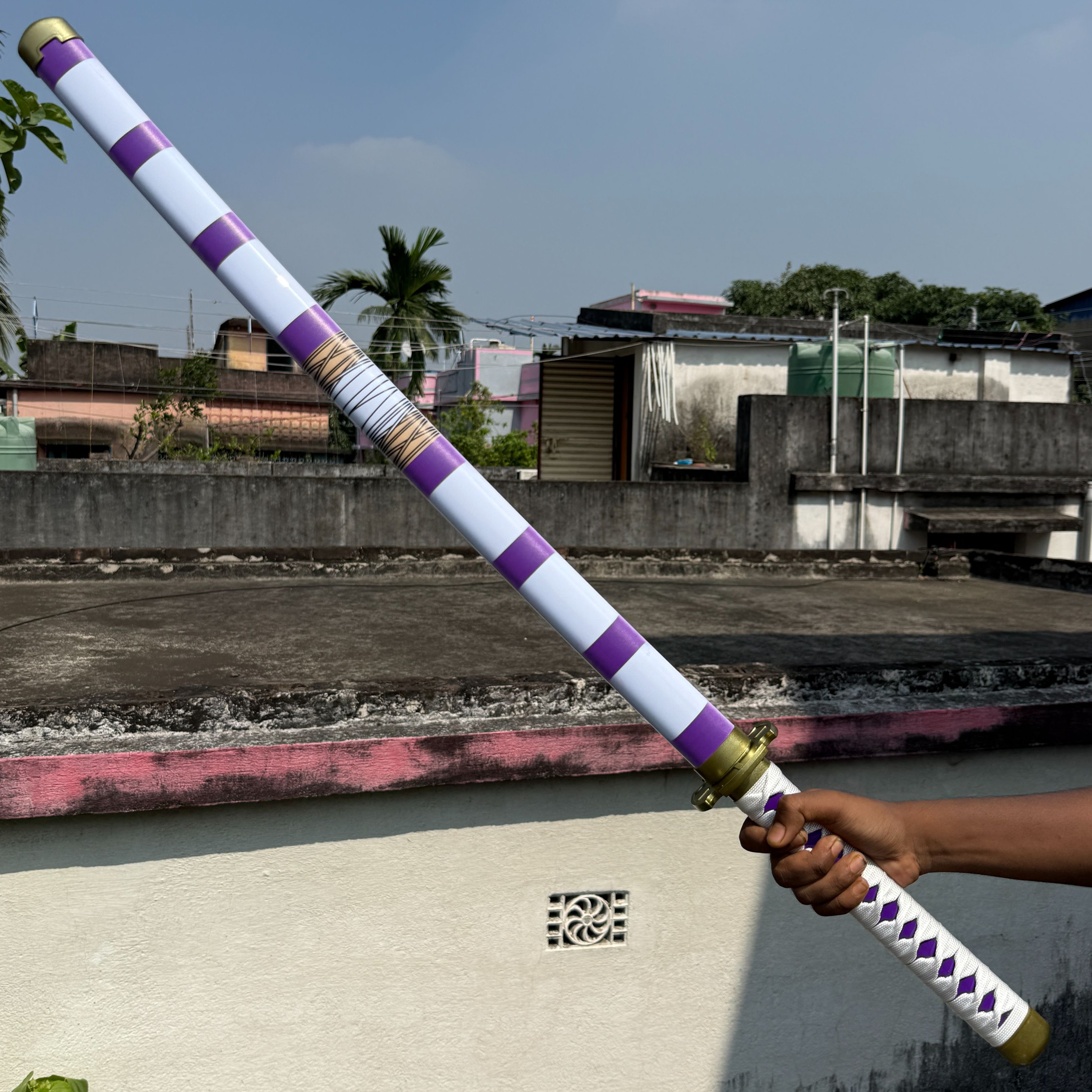 One Piece Monkey D Luffy Nidai Kitetsu Cosplay Replica Premium Life Size Wooden Katana [104 CM] || ONE PIECE