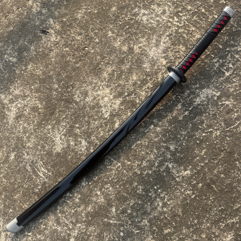 Demon Slayer New Tanjiro Black Cosplay Replica Premium Life Size Wooden Katana [104 CM] || DEMON SLAYER