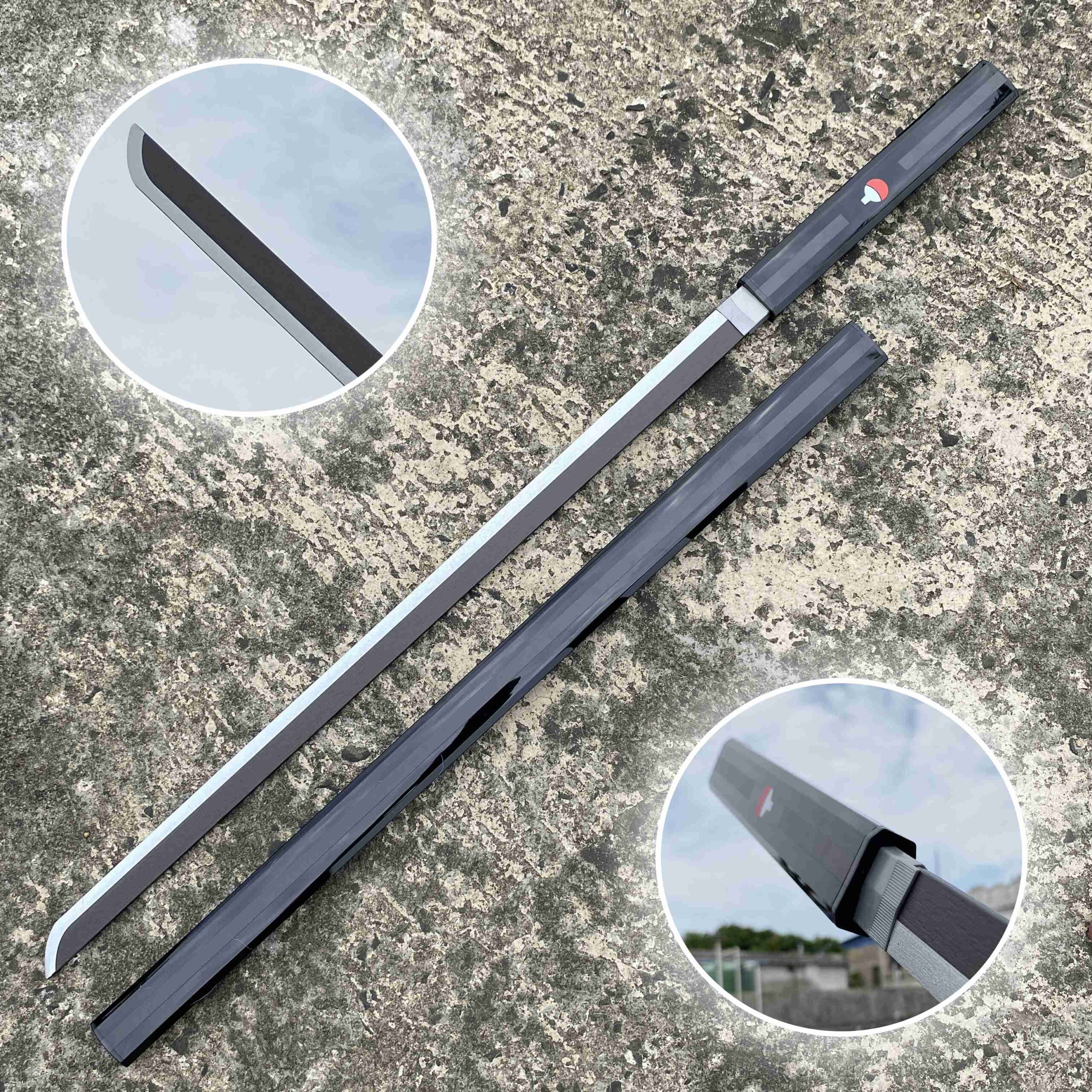 Naruto Sasuke Uchiha White Grass Cutter Cosplay Replica Premium Life Size Wooden Katana [104 CM] || NARUTO