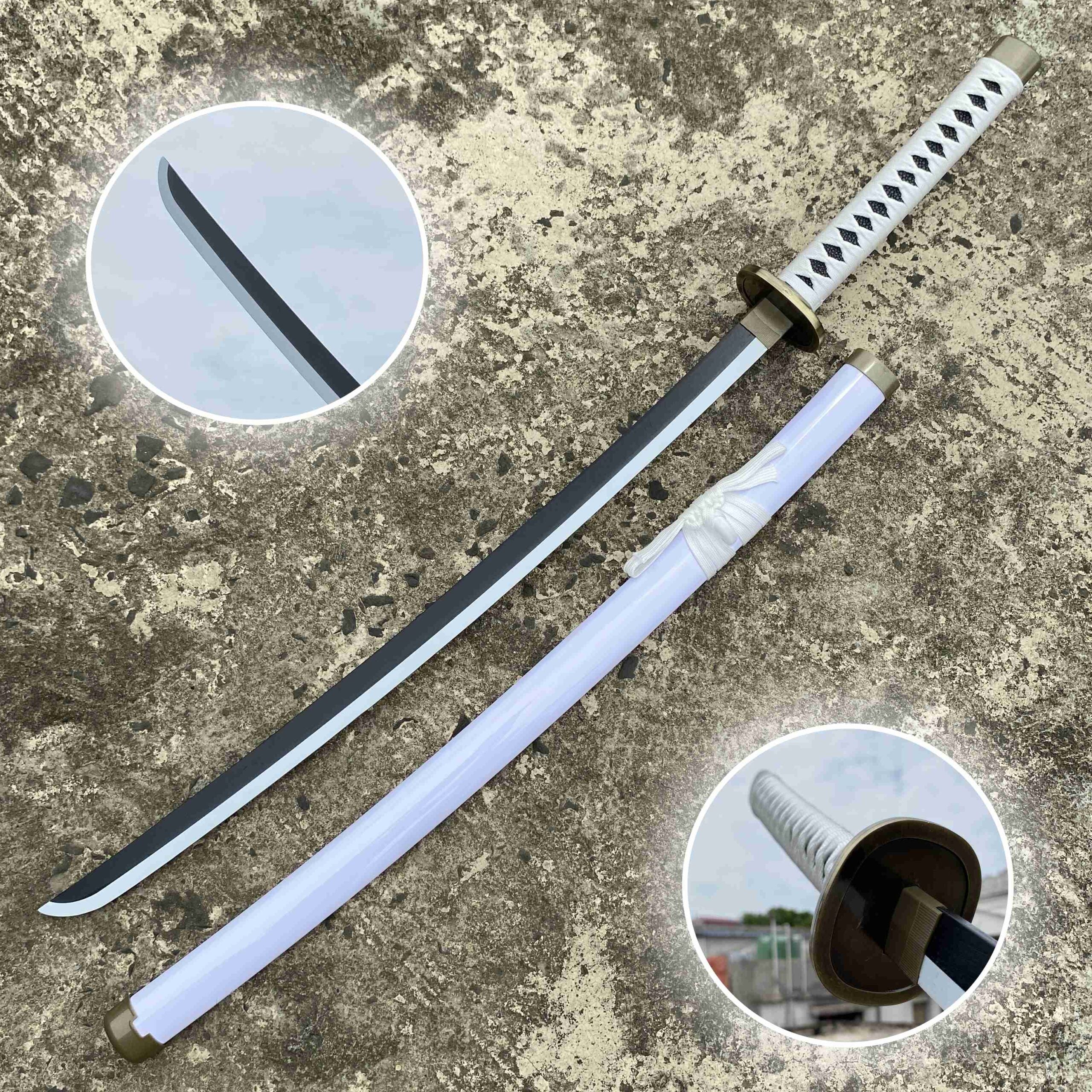 One Piece Rorono Zoro White Wado Ichimonji Cosplay Replica Premium Life Size Wooden Katana [104 CM] || ONE PIECE