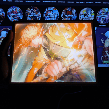 Demon Slayer Zenitsu Thunder Breathing Attack Anime Light Box Lamp || LIGHT BOX