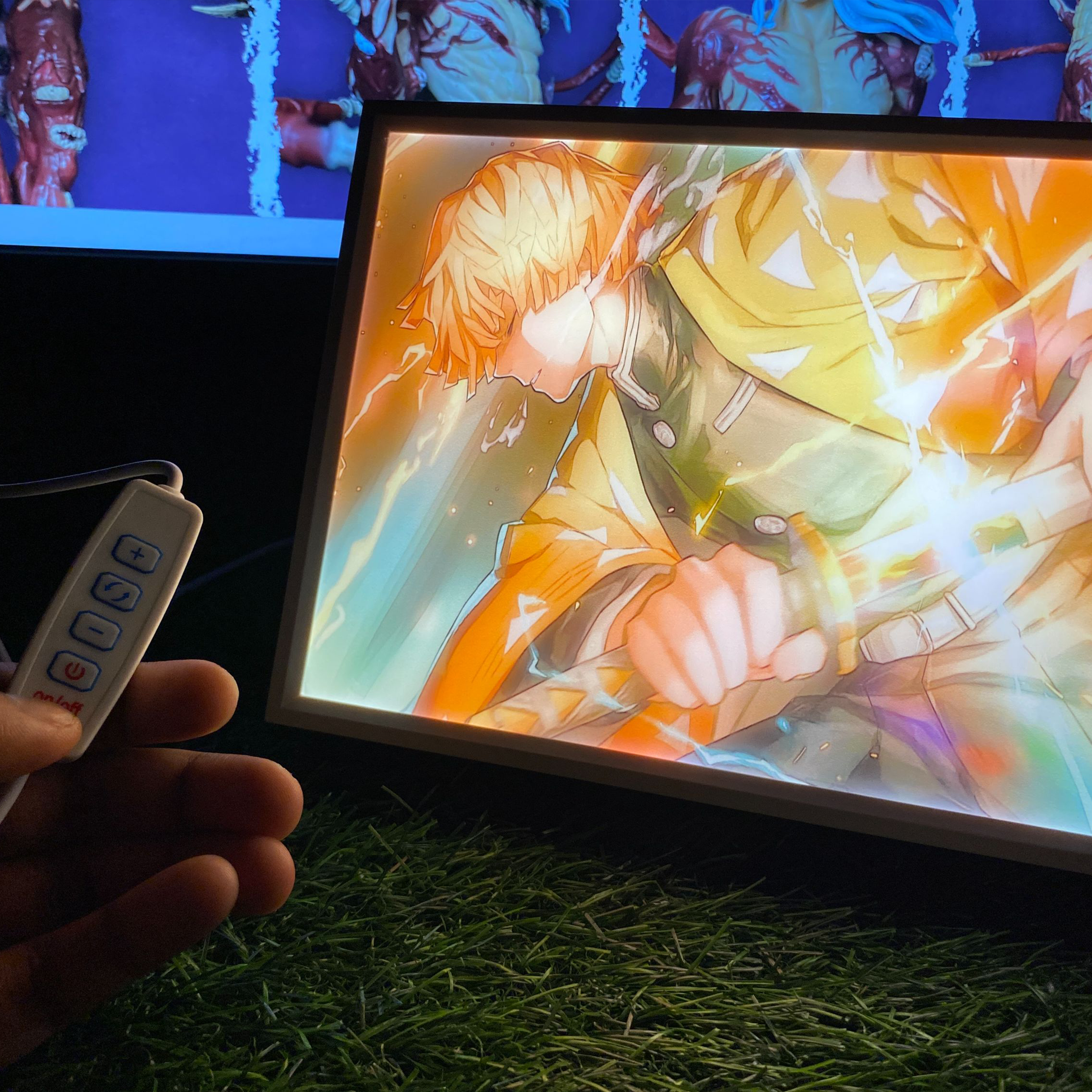 Demon Slayer Zenitsu Thunder Breathing Attack Anime Light Box Lamp || LIGHT BOX