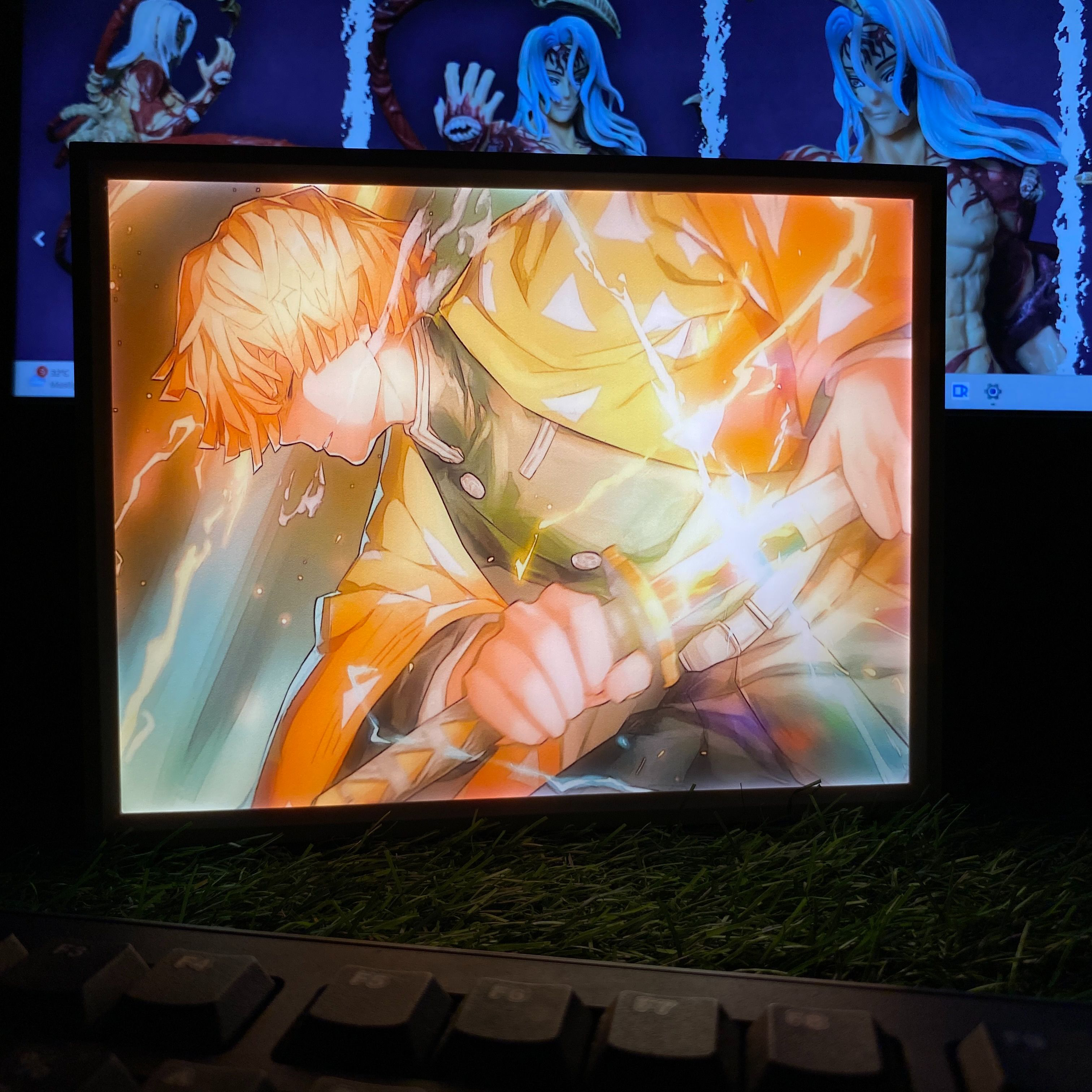 Demon Slayer Zenitsu Thunder Breathing Attack Anime Light Box Lamp || LIGHT BOX