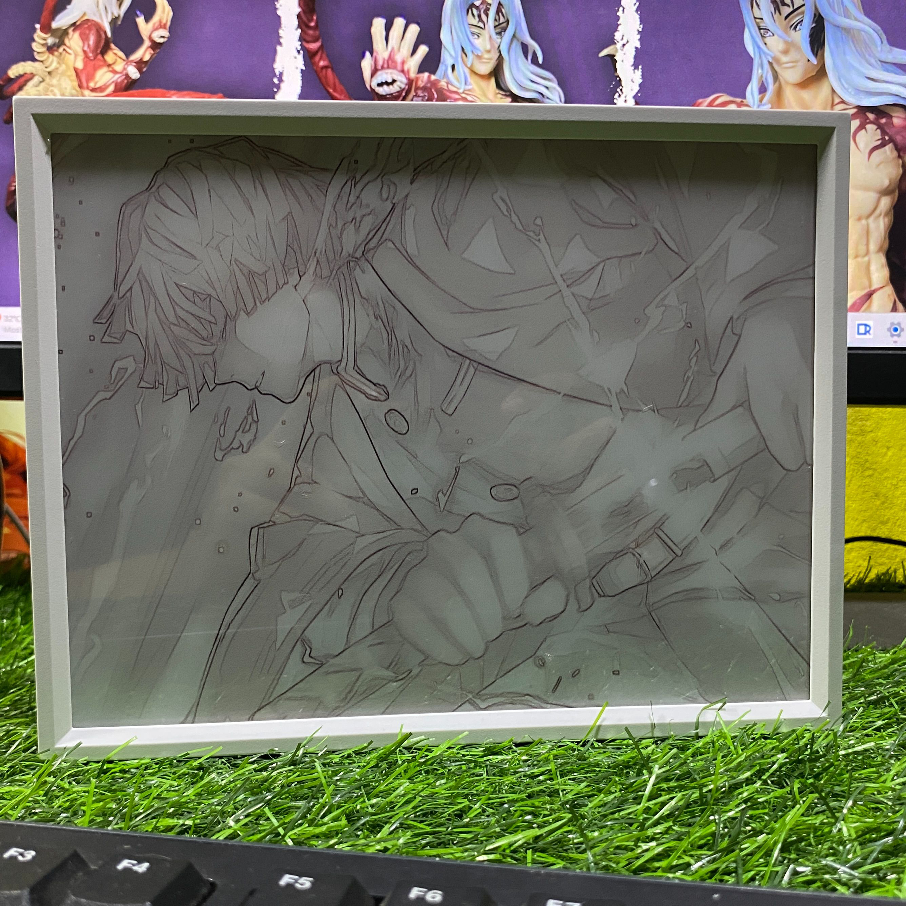 Demon Slayer Zenitsu Thunder Breathing Attack Anime Light Box Lamp || LIGHT BOX