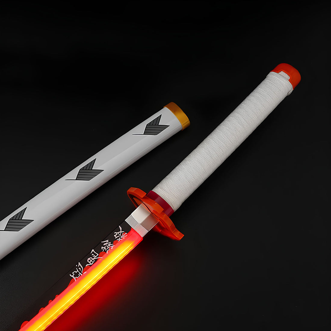 *LED* Demon Slayer Kyojuro Rengoku Cosplay Replica Premium Life Size Led Wooden Katana [104 CM] || DEMON SLAYER