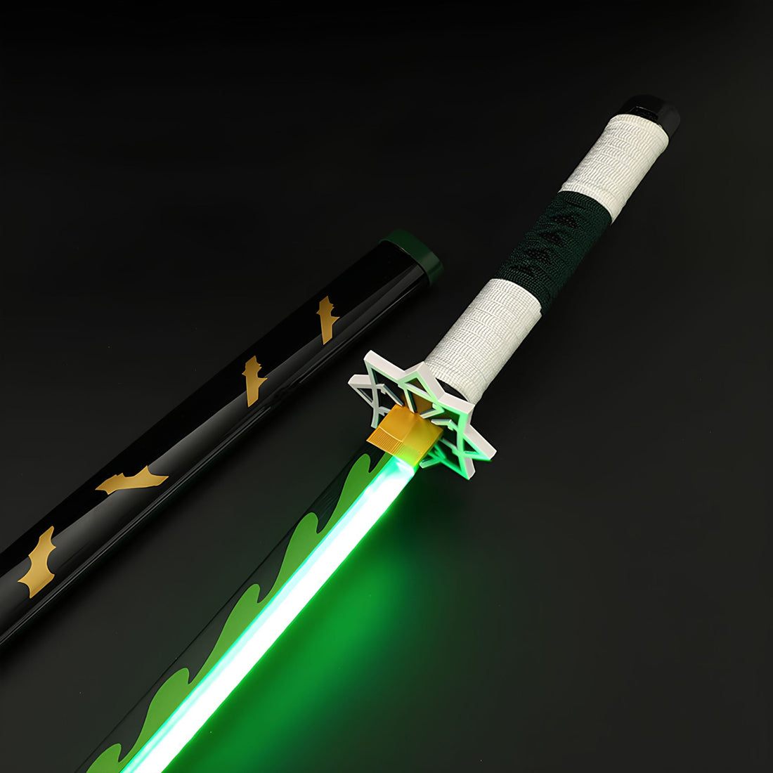 *LED* Demon Slayer Sanemi Shinazugawa Cosplay Replica Premium Life Size Led Wooden Katana [104 CM] || DEMON SLAYER