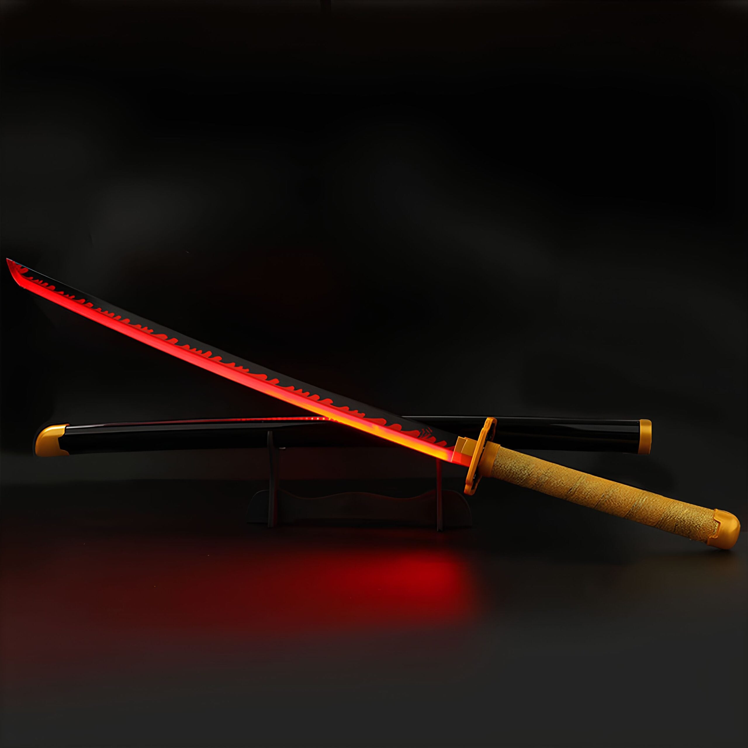 *LED* Demon Slayer Yoriichi Tsugikuni iconic Cosplay Replica Premium Life Size Led Wooden Katana [104 CM] || DEMON SLAYER