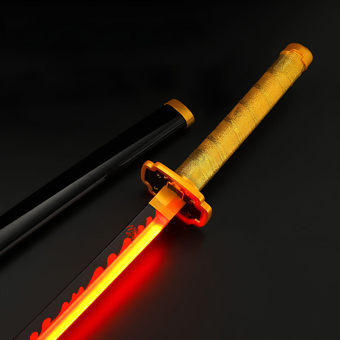 *LED* Demon Slayer Yoriichi Tsugikuni iconic Cosplay Replica Premium Life Size Led Wooden Katana [104 CM] || DEMON SLAYER
