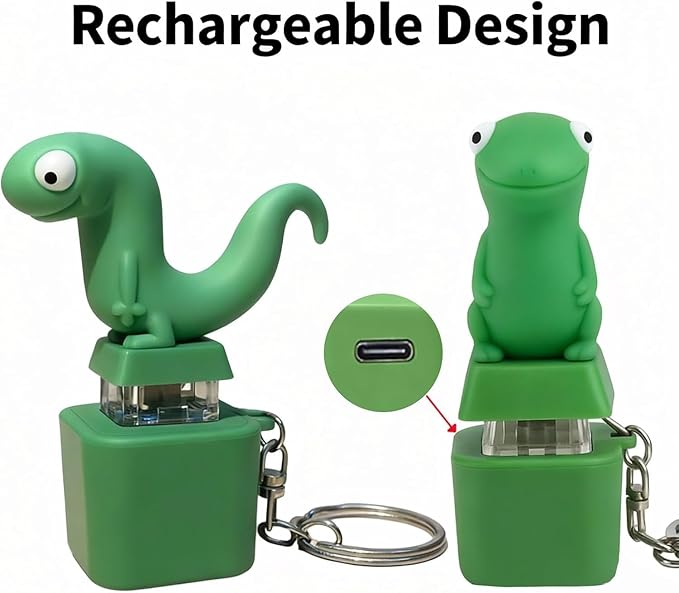 Funny Lizard Mechanical Keycap Fidget Toy || USB Rechargeable Clicky Sound Button Pocket Keychain for Stress Relief || TRENDING KEYCHAIN