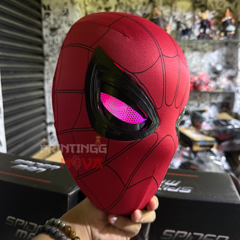 Spider-Man Cosplay Mask - Remote-Controlled Blinking LED Eyes || Breathable Material, Unisex || MARVEL