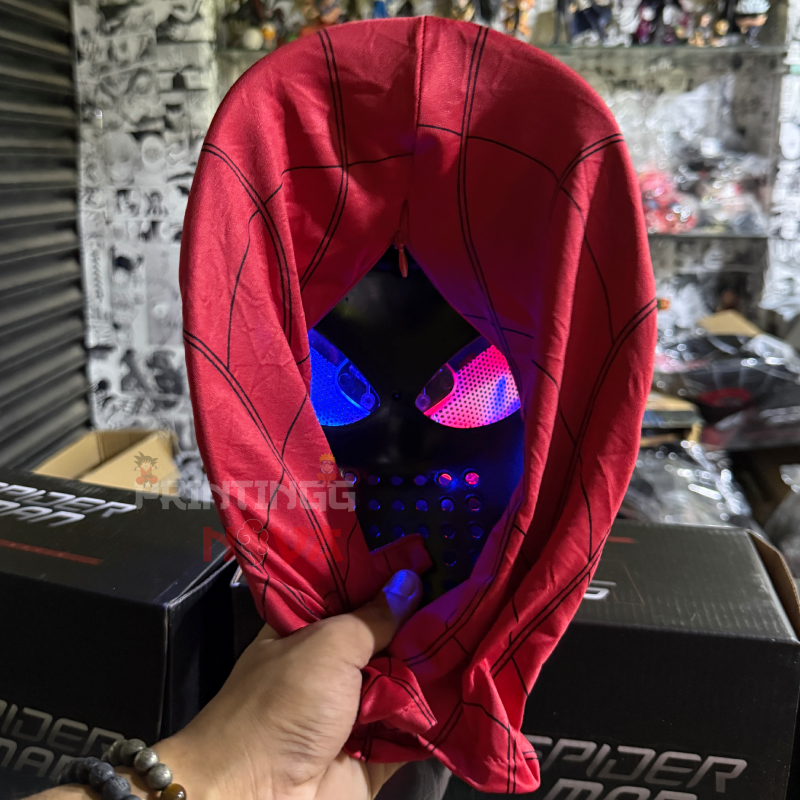 Spider-Man Cosplay Mask - Remote-Controlled Blinking LED Eyes || Breathable Material, Unisex || MARVEL