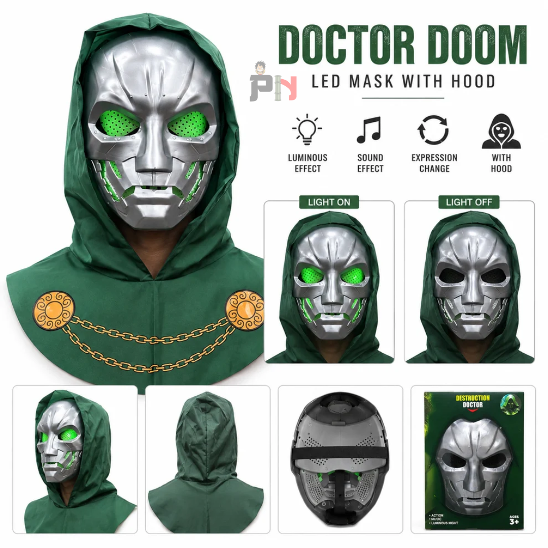 Doctor Doom | Jaw control | LED Mask with Light & Sound Effects
