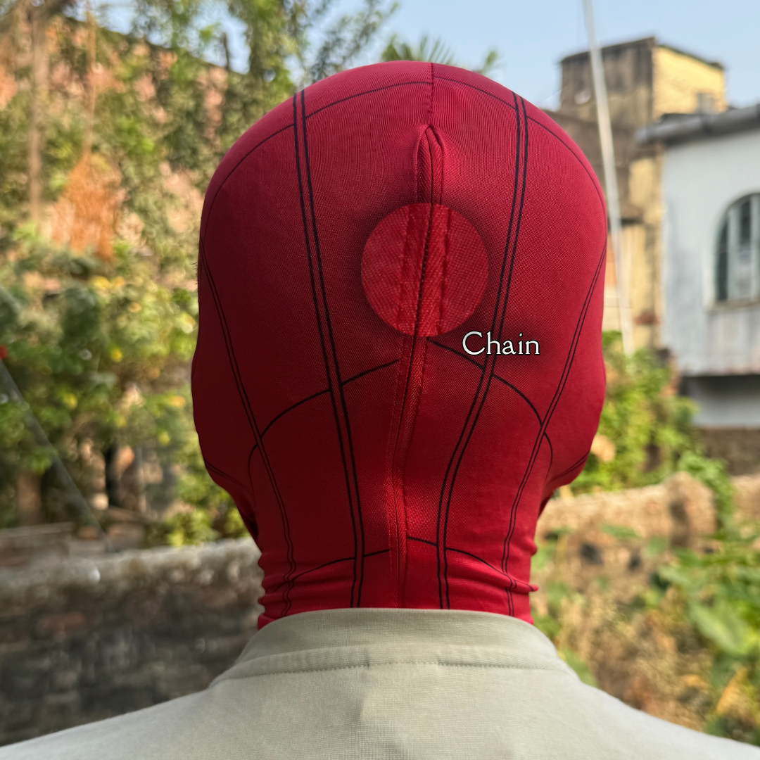Spider-Man RED Mask with Touch-Activated LED Eyes Cosplay, Mechanical Moving Eyes || Breathable Material, Unisex || MARVEL