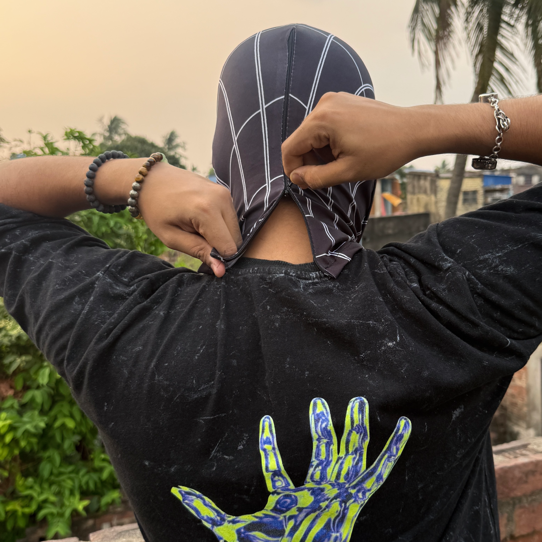 Spider-Man BLACK Mask With Mechanical Moving Eyes Cosplay || Breathable Material, Unisex || MARVEL