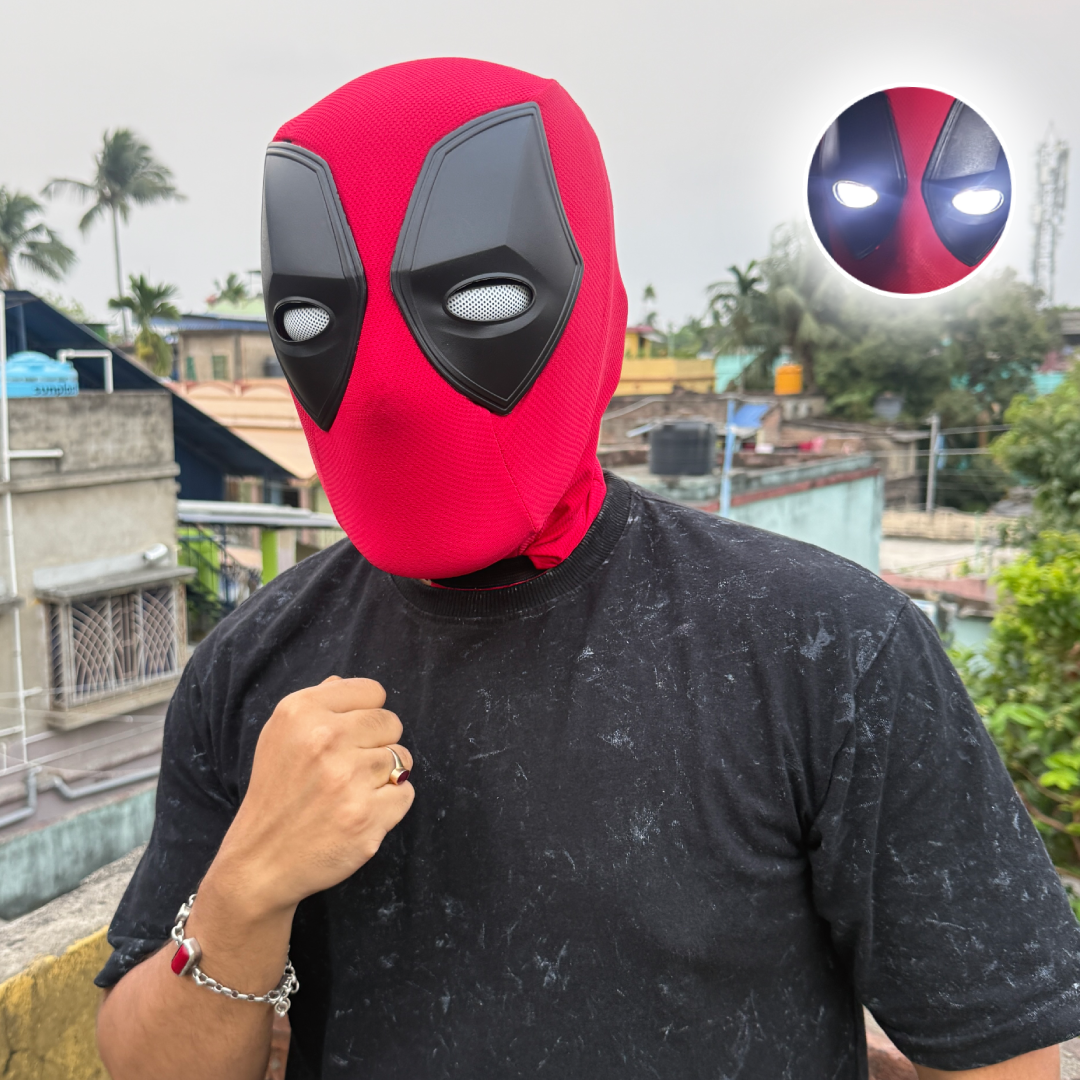 Deadpool Led Mask Deadpool Realistic Mask With Led Eyes Cosplay || Breathable Material ...