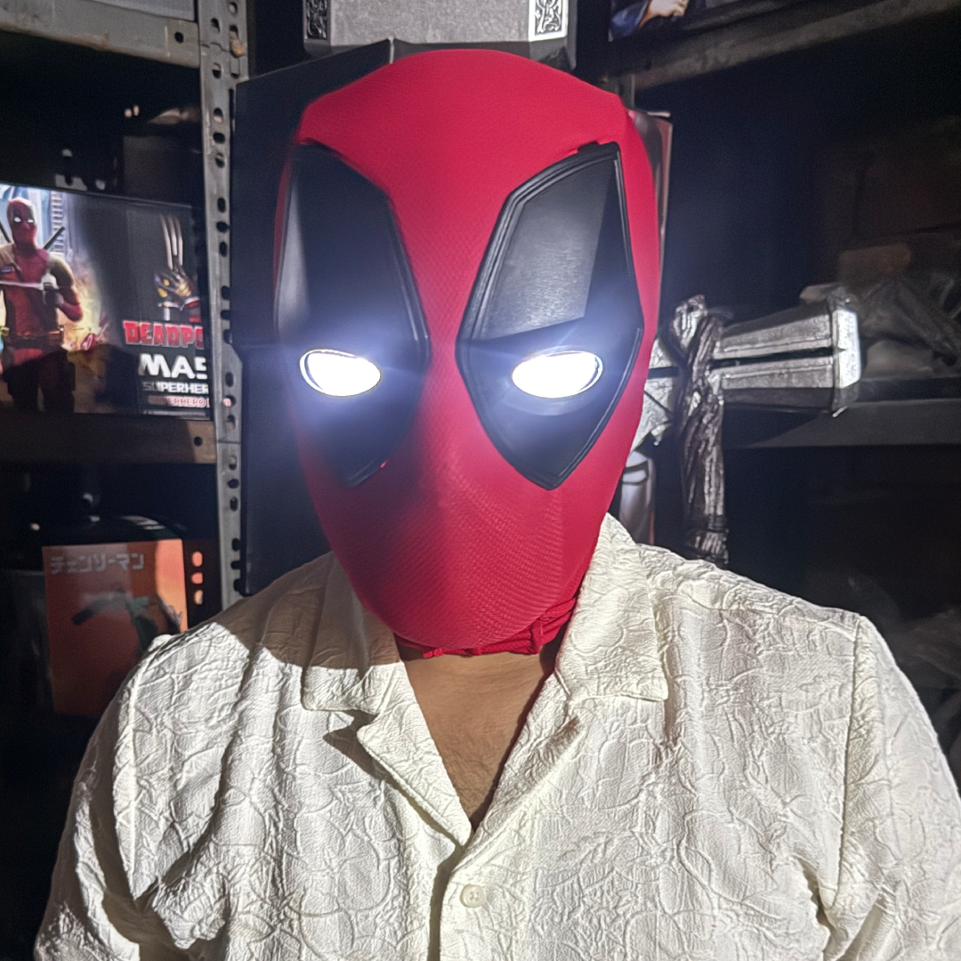 Deadpool Led Mask Deadpool Realistic Mask With Led Eyes Cosplay || Breathable Material ...