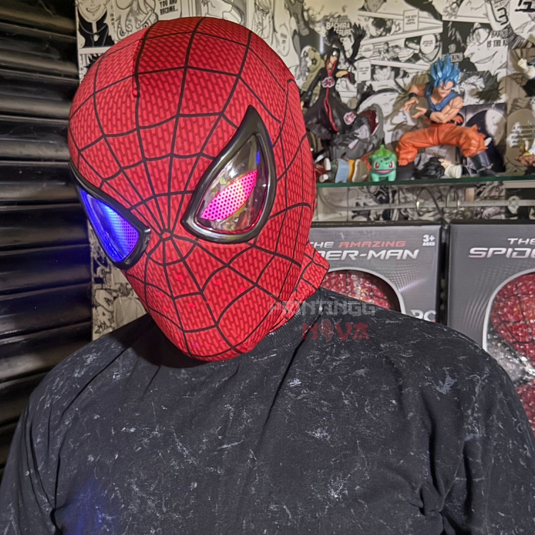 The Amazing Spider-Man Cosplay Mask with Remote-Controlled Moving Led Eyes || Breathable Material, Unisex || MARVEL