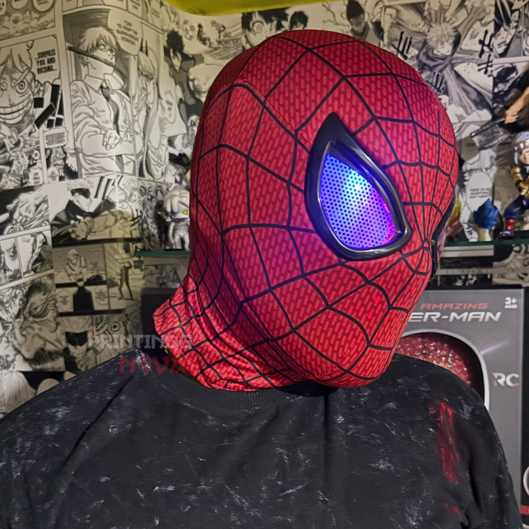 The Amazing Spider-Man Cosplay Mask with Remote-Controlled Moving Led Eyes || Breathable Material, Unisex || MARVEL