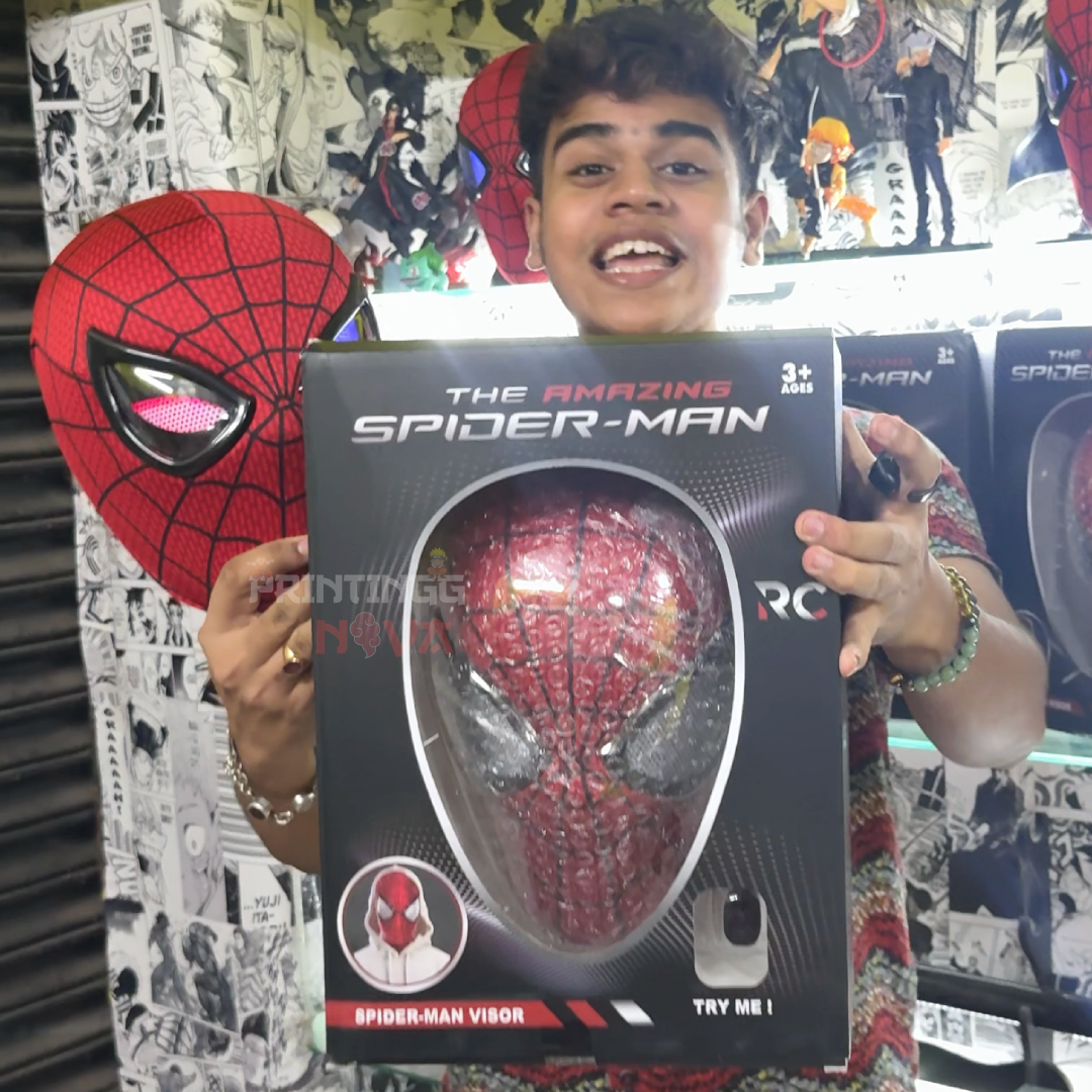 The Amazing Spider-Man Cosplay Mask with Remote-Controlled Moving Led Eyes || Breathable Material, Unisex || MARVEL