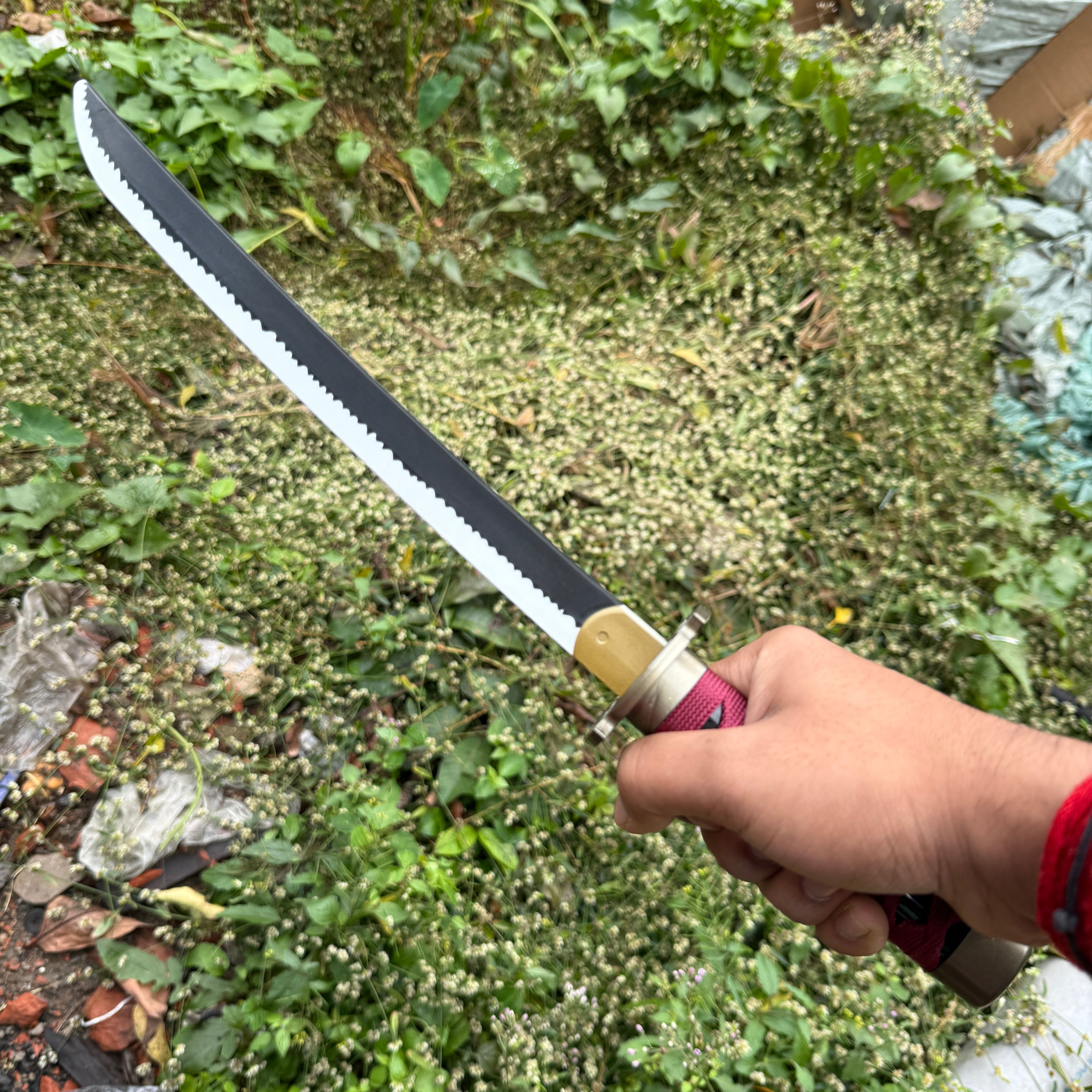 Roronoa Zoro Sandai Kitetsu Cosplay Replica Medium Size Wooden Katana With FREE Stand [42 CM] || ONE PIECE